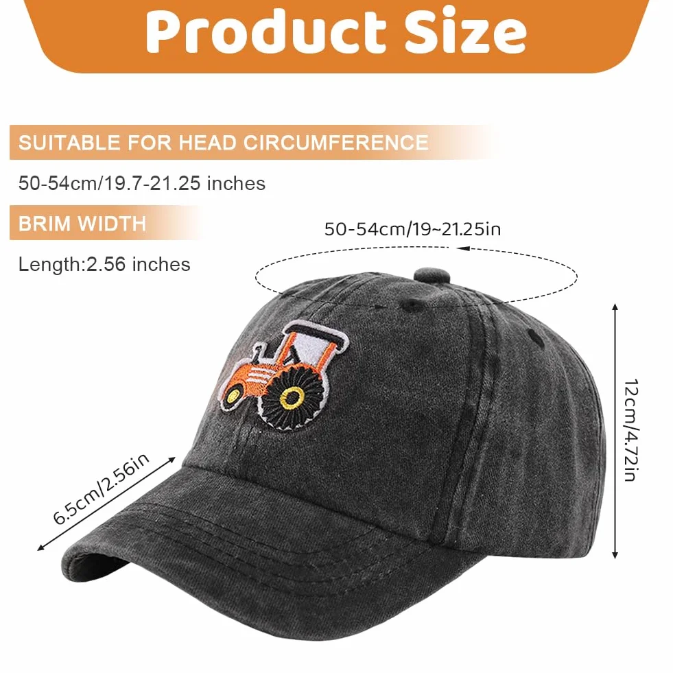 Gorra de Béisbol Tractor Ajustable Sombrero con Visera de Algodón para Infantil