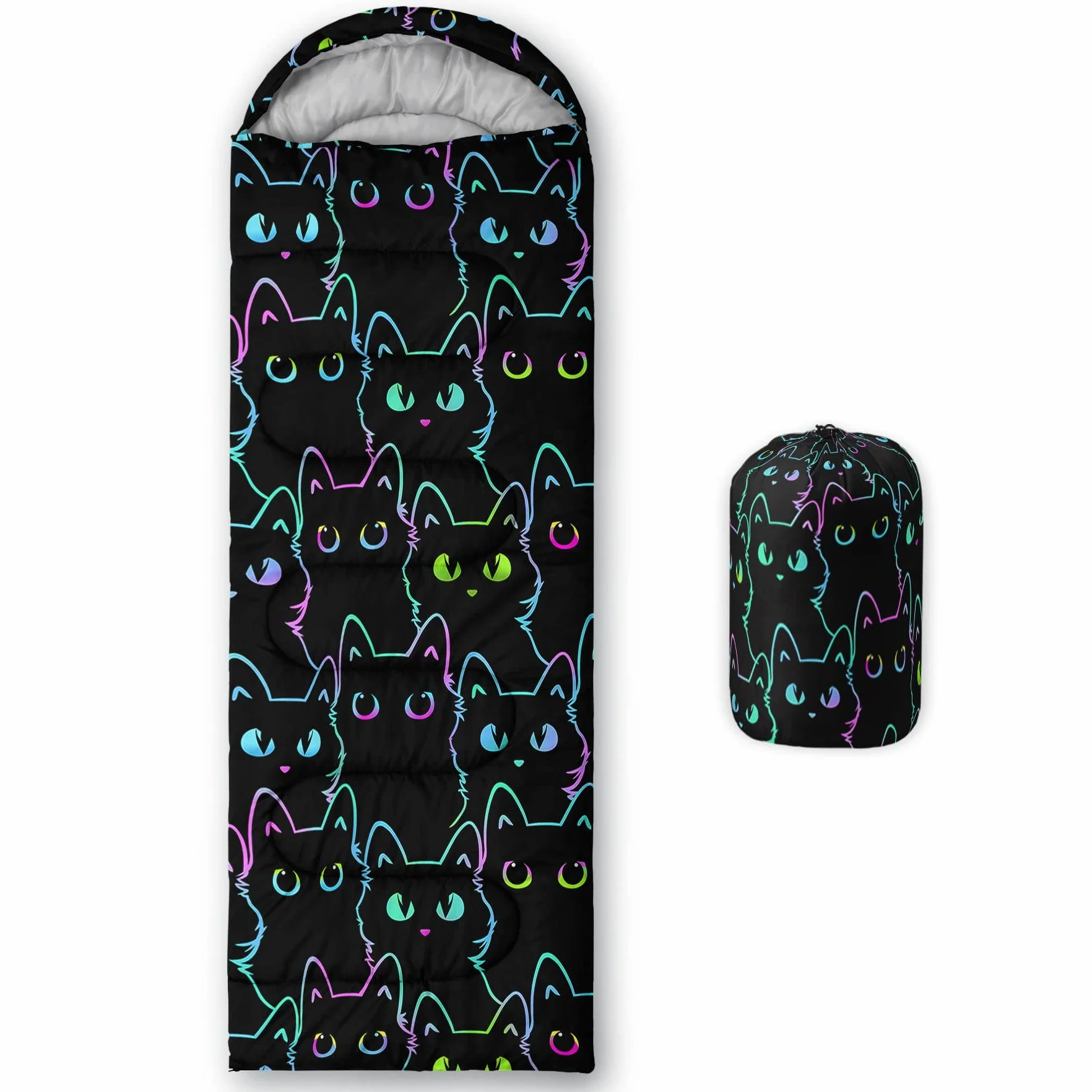 HOSIMA Sacos de dormir para niños y niñas, estampado de mariposas azules, ligeros, cálidos, portátiles, para exteriores, interiores, impermeables, resistentes al frío, para camping, senderismo