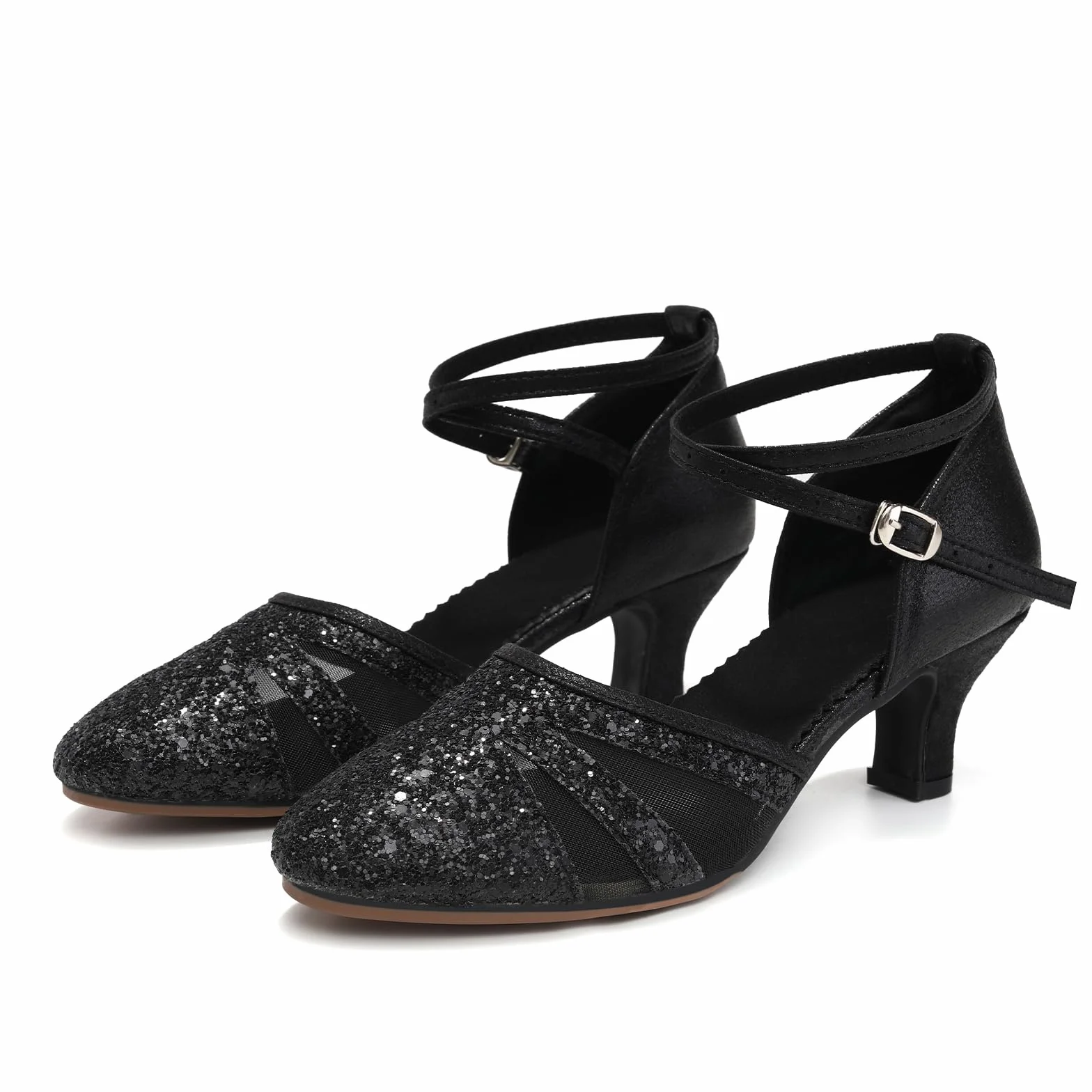 HIPPOSEUS Zapatos de Baile Latino Mujer 5 cm Lentejuelas Salsa Bachata Tango