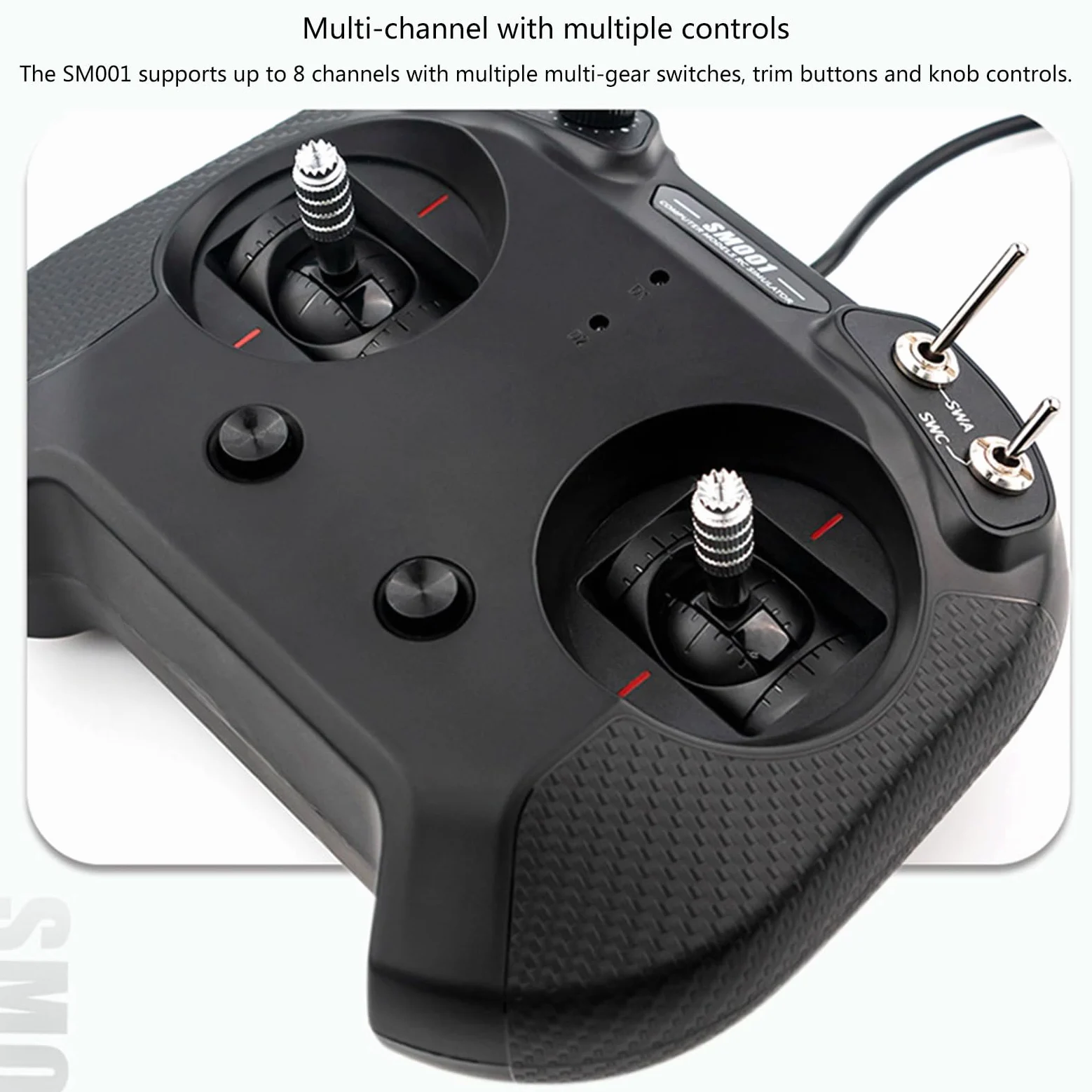 SM001 Simulador de 8 canales, modelo de avión, control remoto, compatible con software de simulación de vuelo múltiple, amantes del vuelo