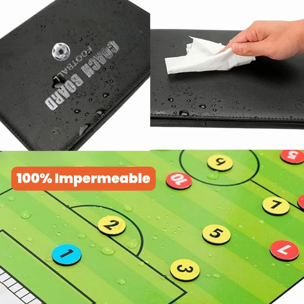 Pizarra de Fútbol para Entrenador con Guía de 50 Ejercicios, Pizarra Táctica Magnética para Fútbol y Fútbol Sala