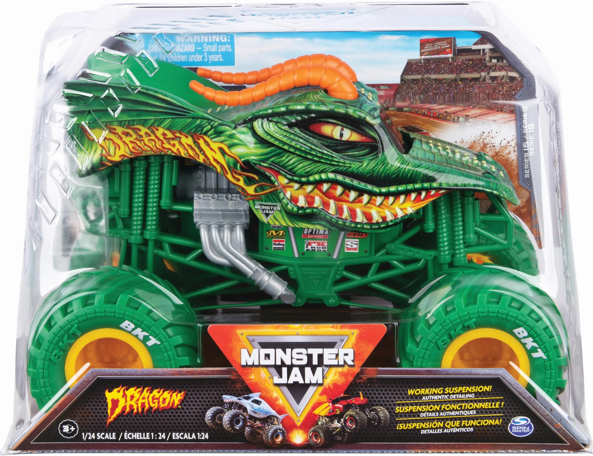 Monster Jam Coche Monster Truck Oficial Escala 1:24 Modelo Aleatorio Juguetes Niños 3 años+