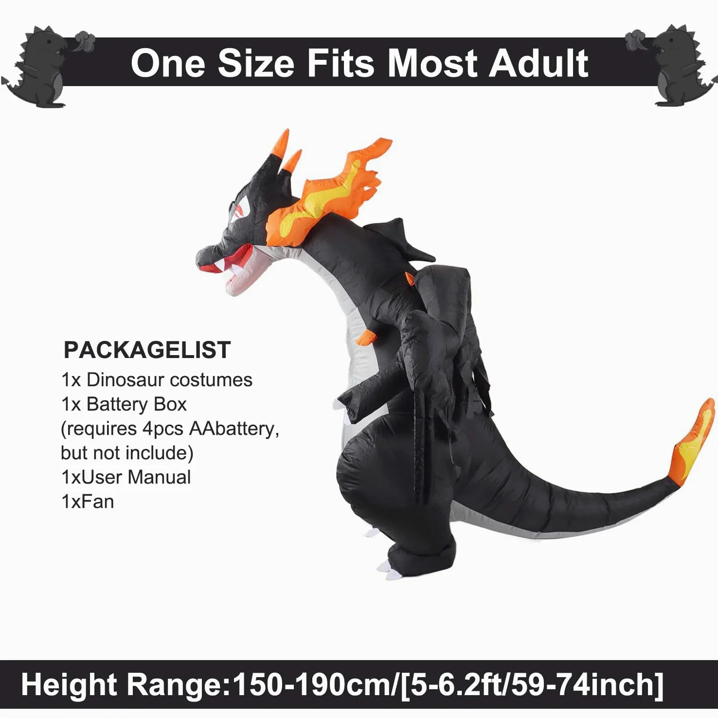 FXICH inflable Dinosaurier Kostüm Charizard Erwachsene Air Blow up divertido vestido de lujo fiesta adulto Halloween Kostüm