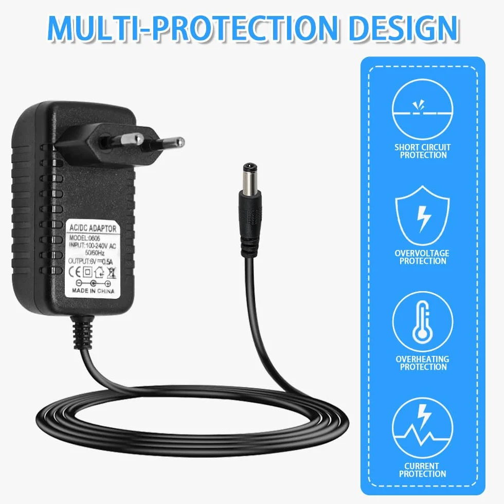 Cable de carga de 6 V 0,5 A, cargador de 500 mA para niños coches eléctricos, motocicletas eléctricas, motocicletas infantiles, coches deslizantes, quads, coches deportivos y otros