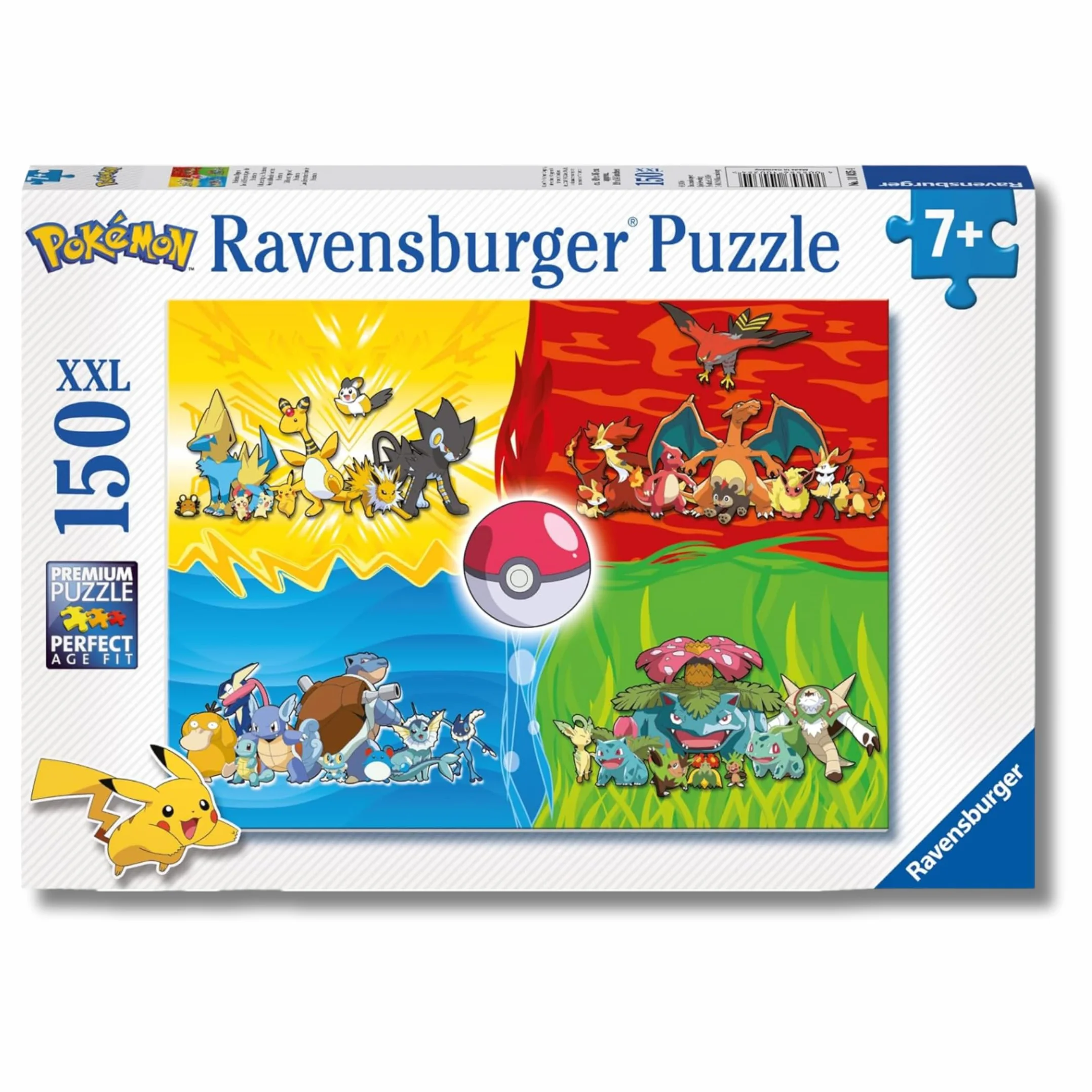 Ravensburger - Puzzles XXL Pokémon | Puzzle 7 Años O Más | Regalo Niño 7 Años O Más De 150 Piezas | Rompecabezas Niños De 49 X 36 Cm | Ravensburger Puzzle