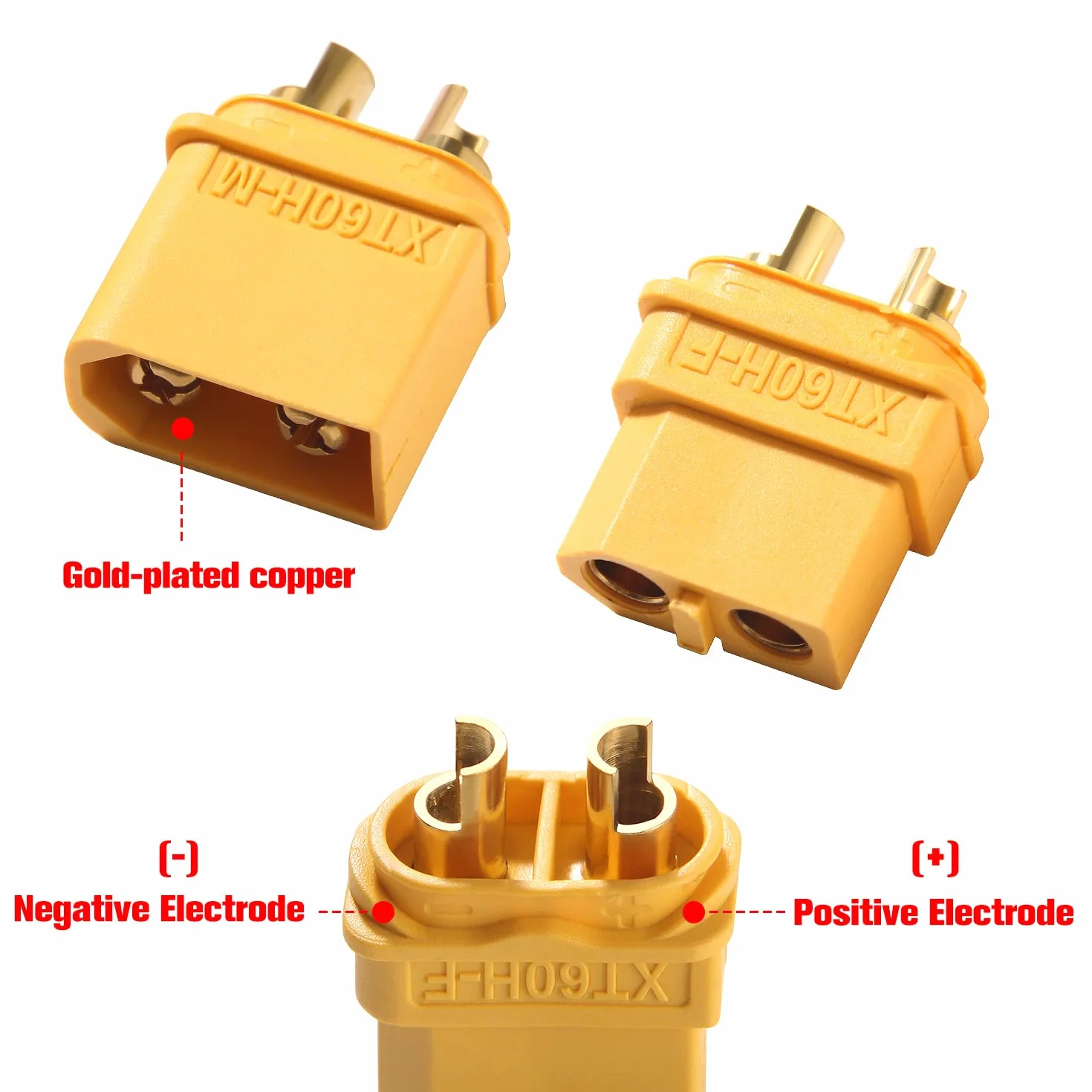 YIXISI 10 Pares XT60 XT60H Conectores de Batería, XT60H Conectores Macho Hembra, XT60H Conectores de Bala Macho Hembra, con Sheath, para Batería RC Lipo