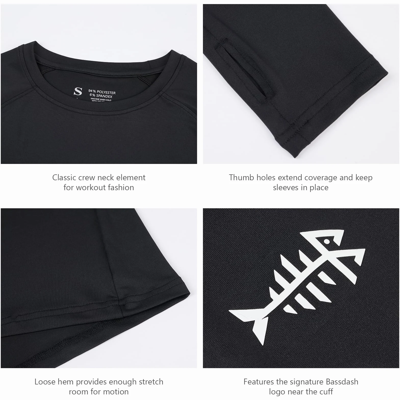 Bassdash Camiseta Manga Larga Mujer Protección Solar UPF 50+ UV Pesca Senderismo