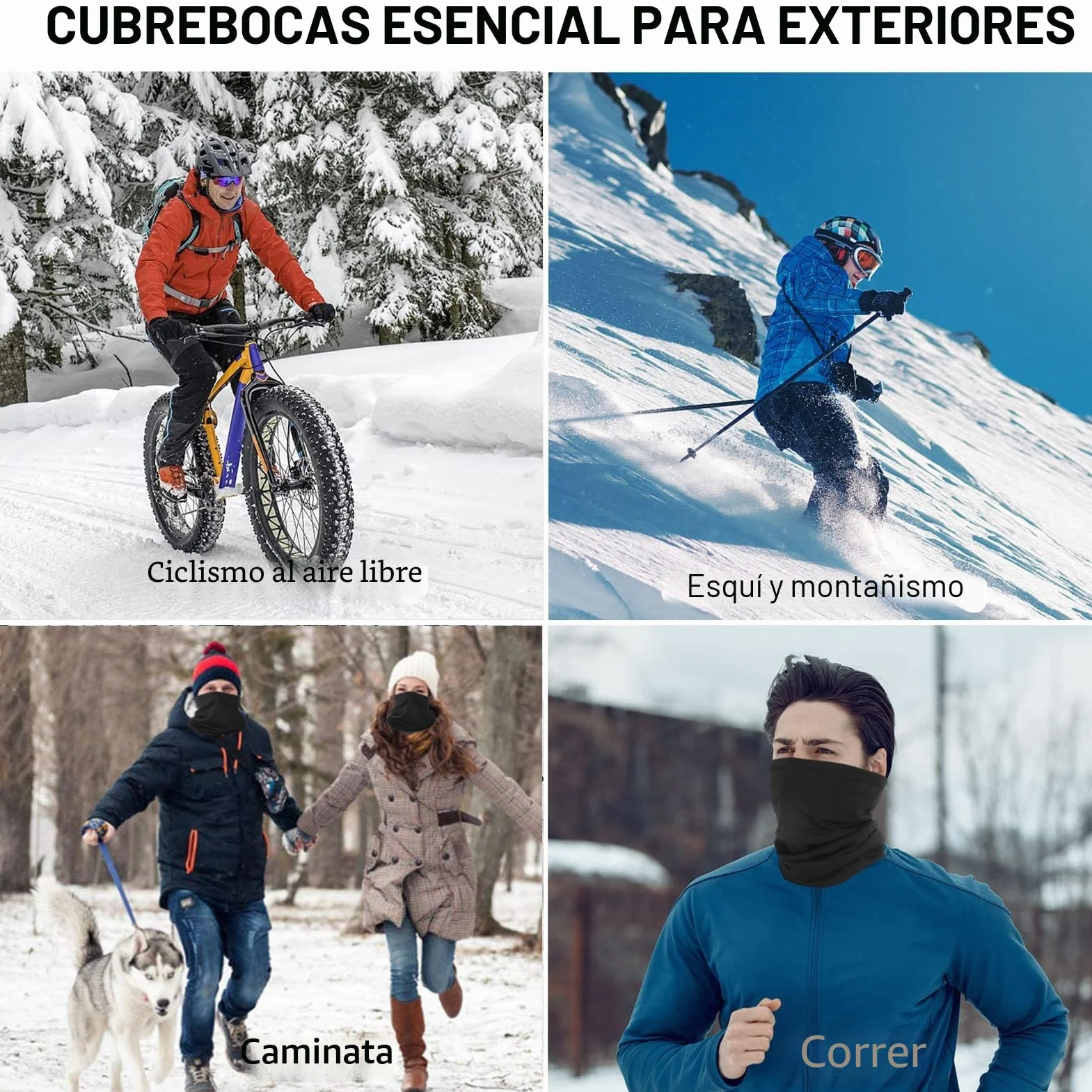 KEYRI 3 Piezas Pañuelo Multifuncional Braga Cuello Calentador Pasamontañas Deporte Esquí Ciclismo