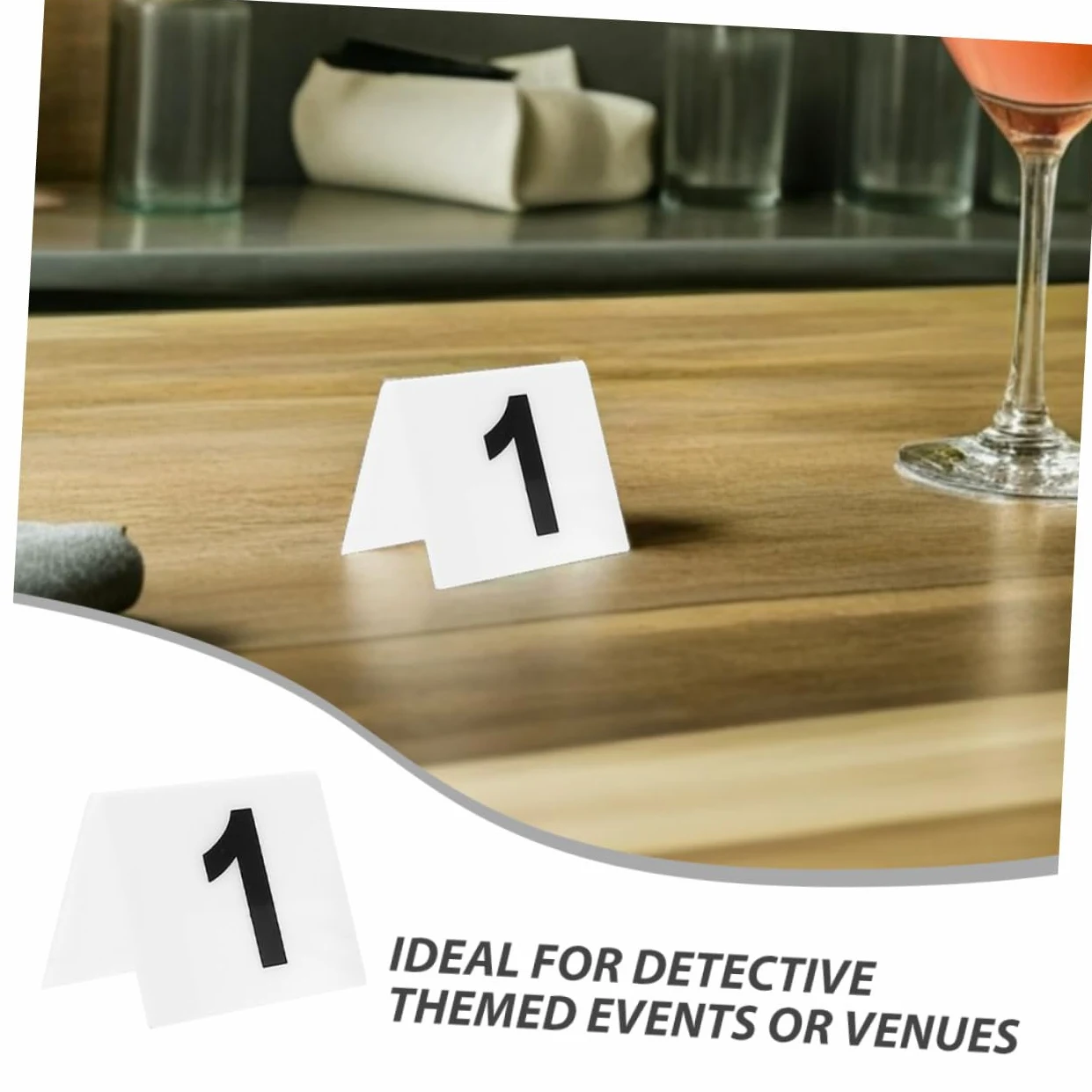 PartyKindom 80piezas Matrícula de Doble Cara de Acrílico para Números de Mesa Marcador de Evidencia Reutilizable Letrero Numerado para Restaurantes Bodas Fiestas y Escenarios de Detective