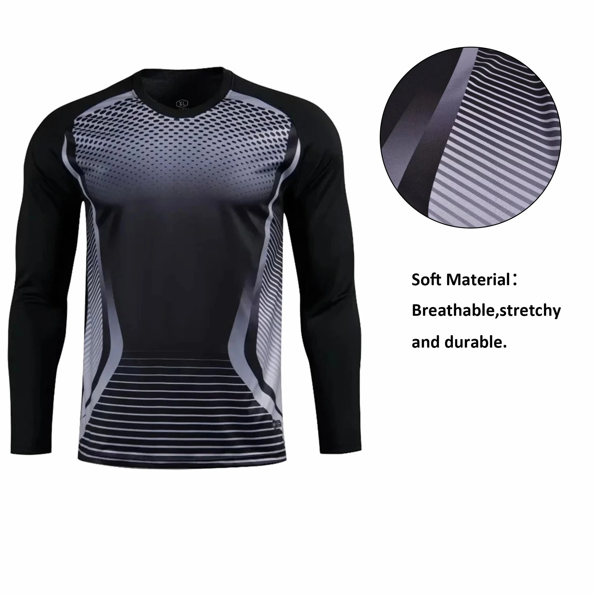 Camiseta de Portero de fútbol Manga Larga Uniforme Protector de Esponja