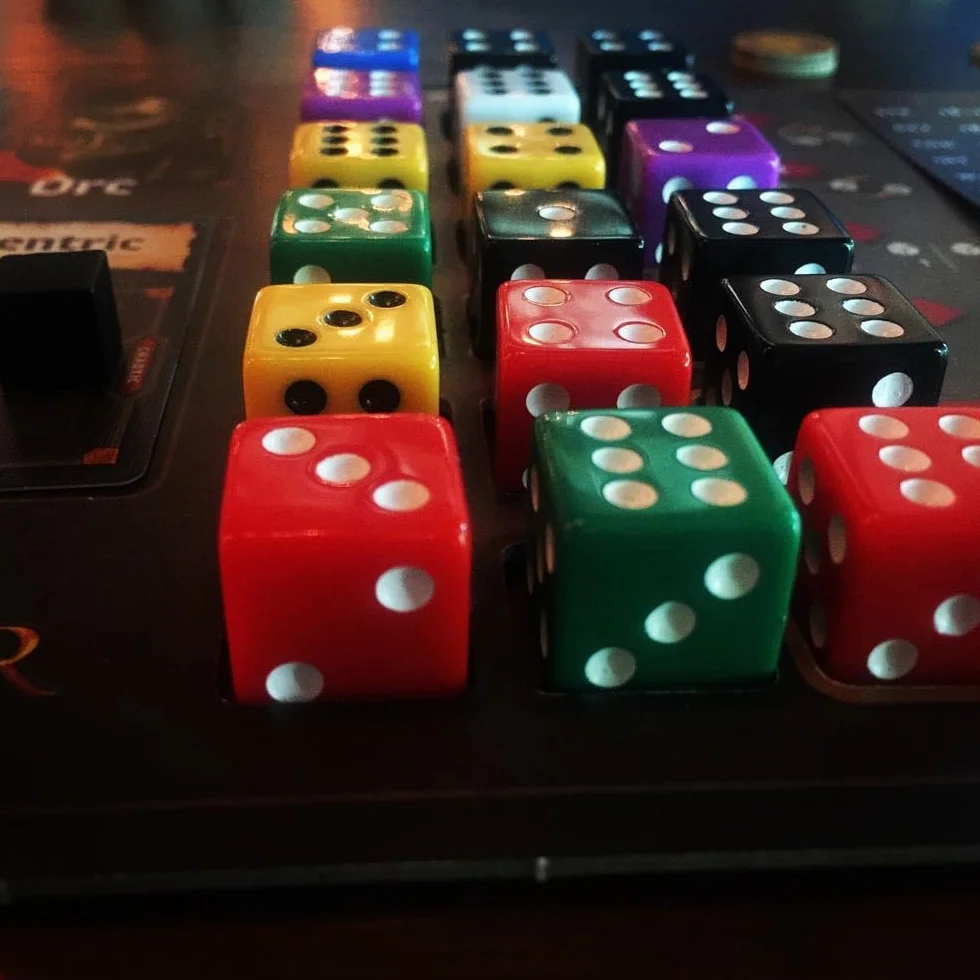 Juego de 10 dados multicolor, 16 mm, acrílico, 6 caras para juegos de mesa y accesorios