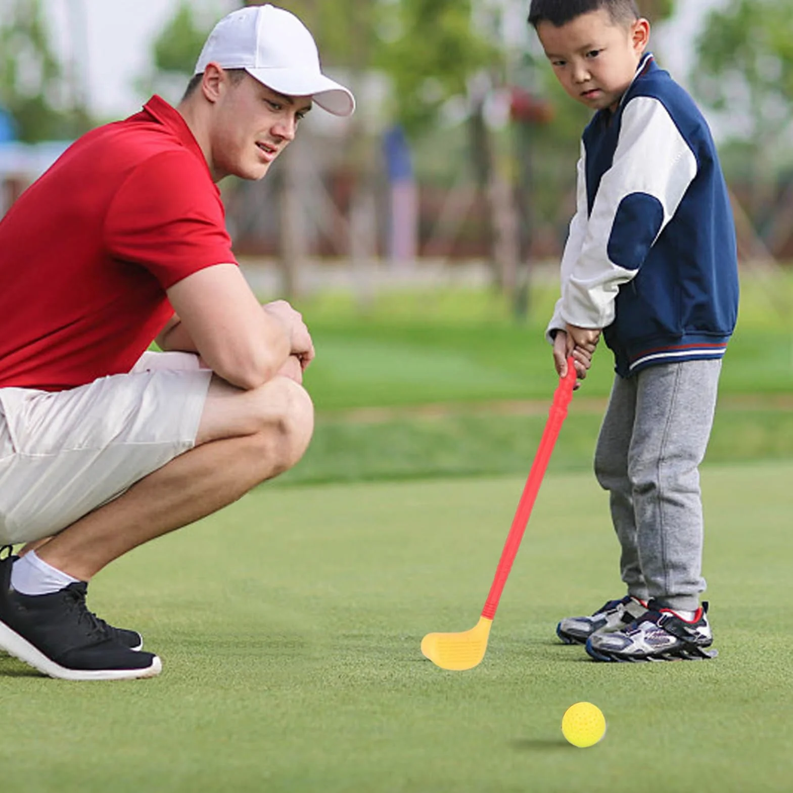 Palos de Golf para niños pequeños, Juego de Golf con Palos y Pelotas, Juego de de plás-Tico, Juguetes de, Juguetes Deportivos para niños y niñas en Interiores y Exteriores