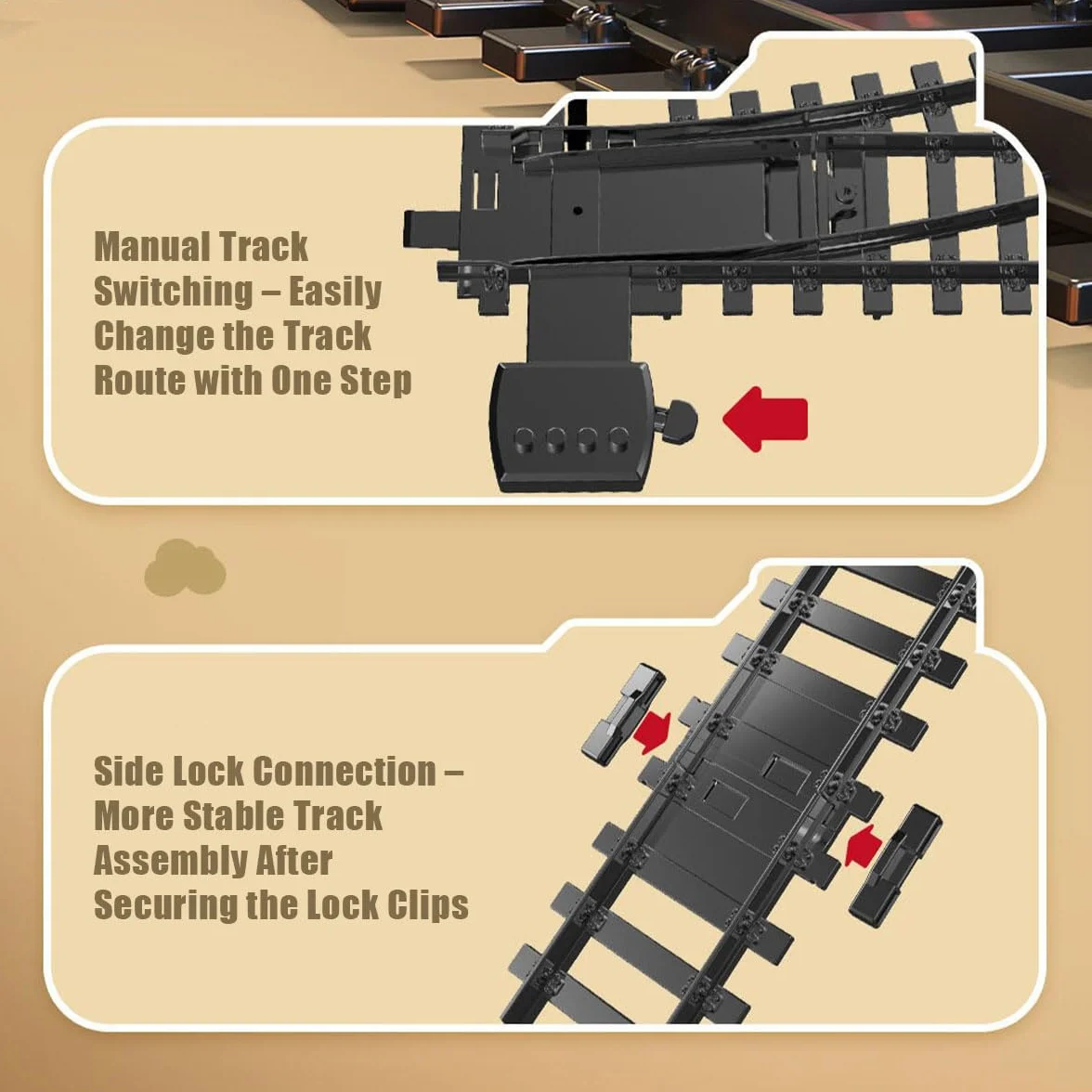 Modelo de locomotora de vapor, juego de tren de Navidad eléctrico RC con carro y pista larga, decoración del hogar y juguetes para entusiastas de los trenes