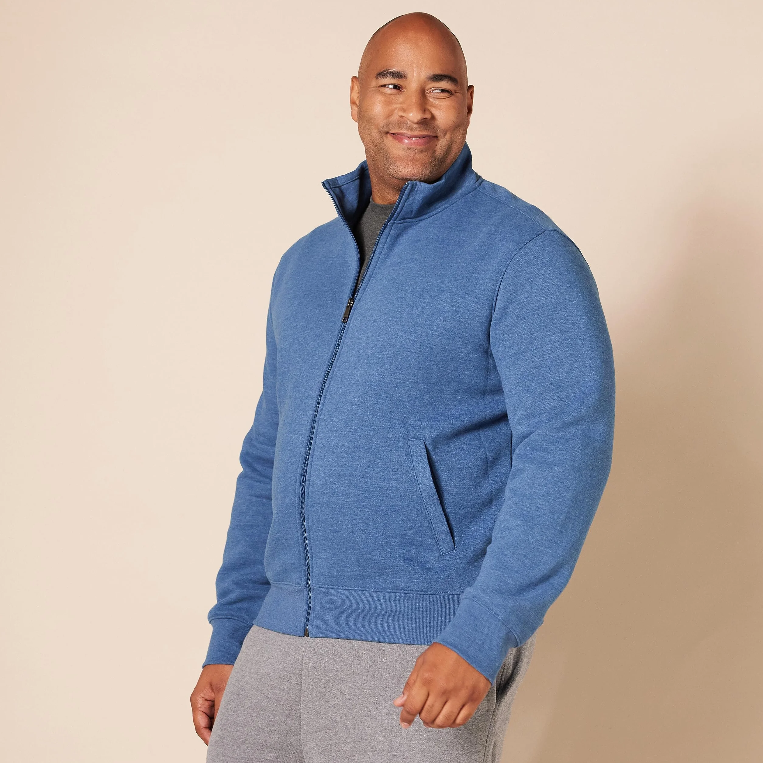 Amazon Essentials Sudadera Forro Polar Cremallera Cuello Semicisne Corte Estándar Peso Medio Hombre
