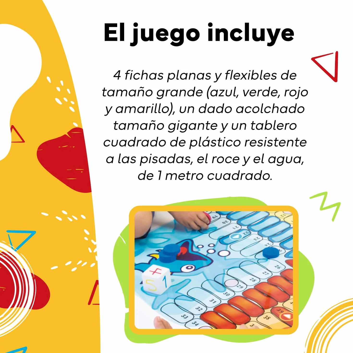 Cayro - Parchís - + 5 Años - Modelo Gigante -Tablero 100 x 100 cm - Juego de Mesa - Niños y Adultos - para Jugar al Aire Libre - Ideal 2 a 4 Jugadores