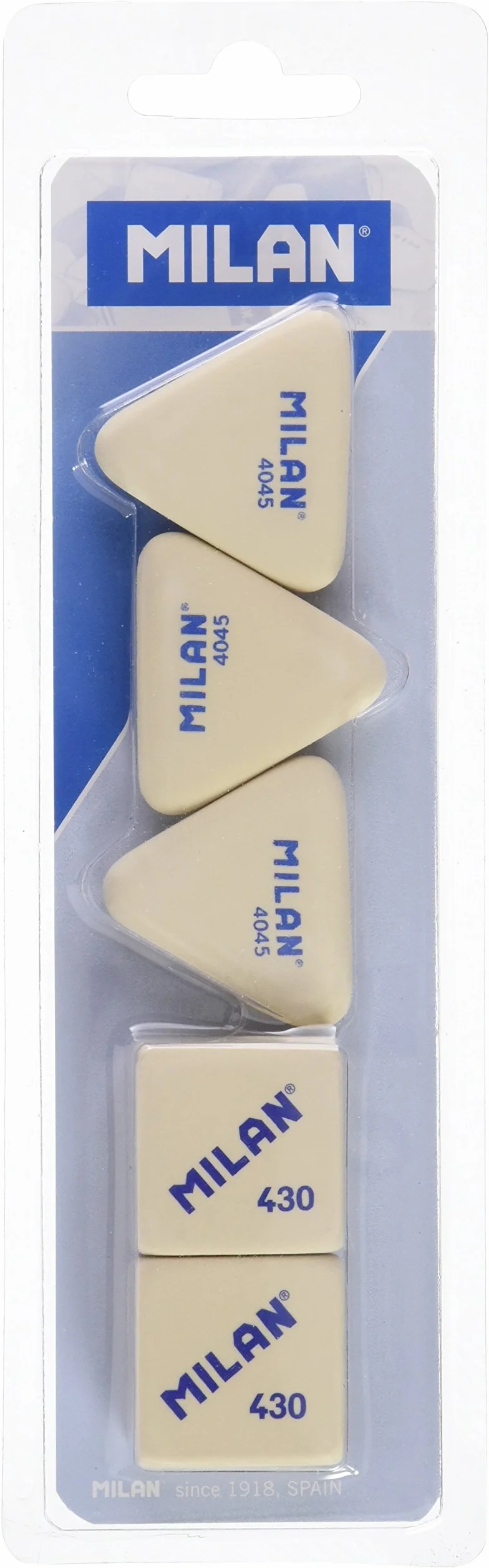 Milan BMM10045 - Pack de 5 Gomas de borrar