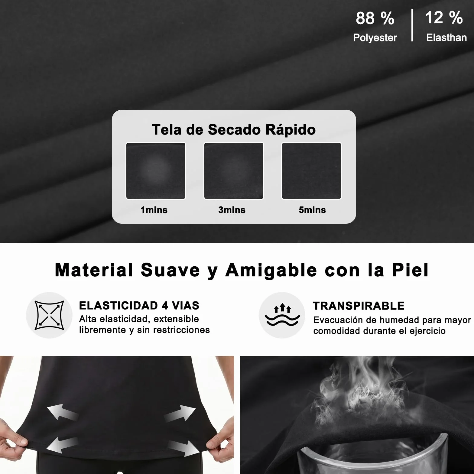 Camiseta Deportiva Mujer Espalda Malla Top Transpirable Secado Rápido Sin Mangas Fitness Alta Elasticidad Ligero Yoga Cuello Redondo Running Gimnasio