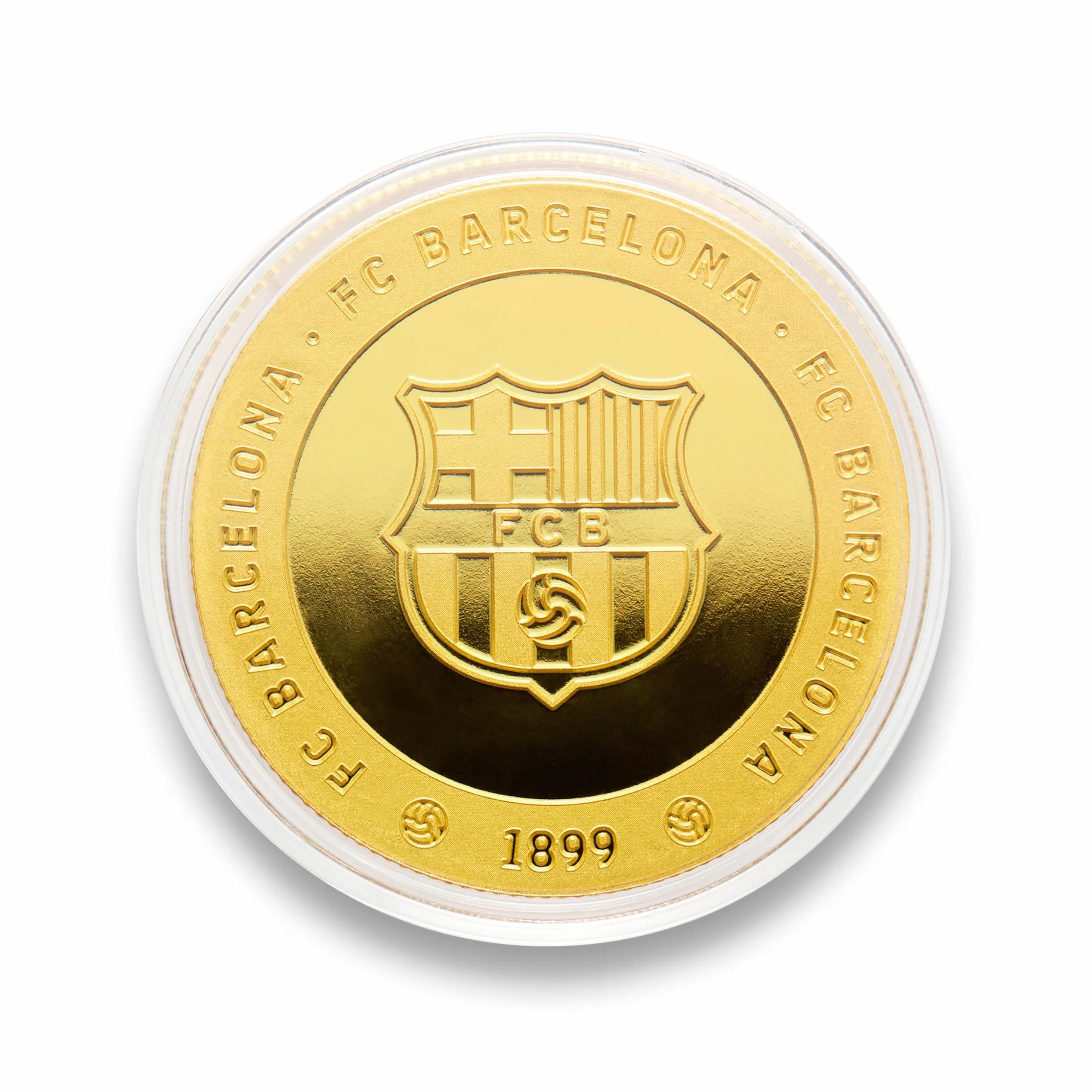 FC Barcelona - Moneda edición Especial con Escudo y Retrato en Relieve de Lamine Yamal, acompañado del número 10 y su Firma grabada - Coleccionable - Dorada - Producto Oficial