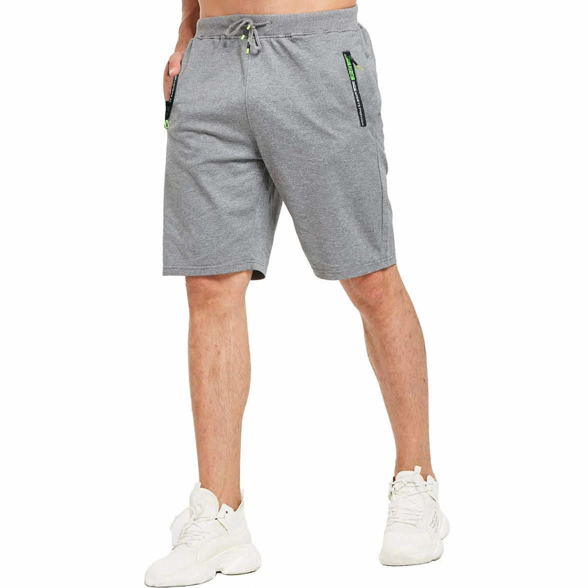JustSun Pantalones Cortos Hombre Deporte Shorts Running Cremallera