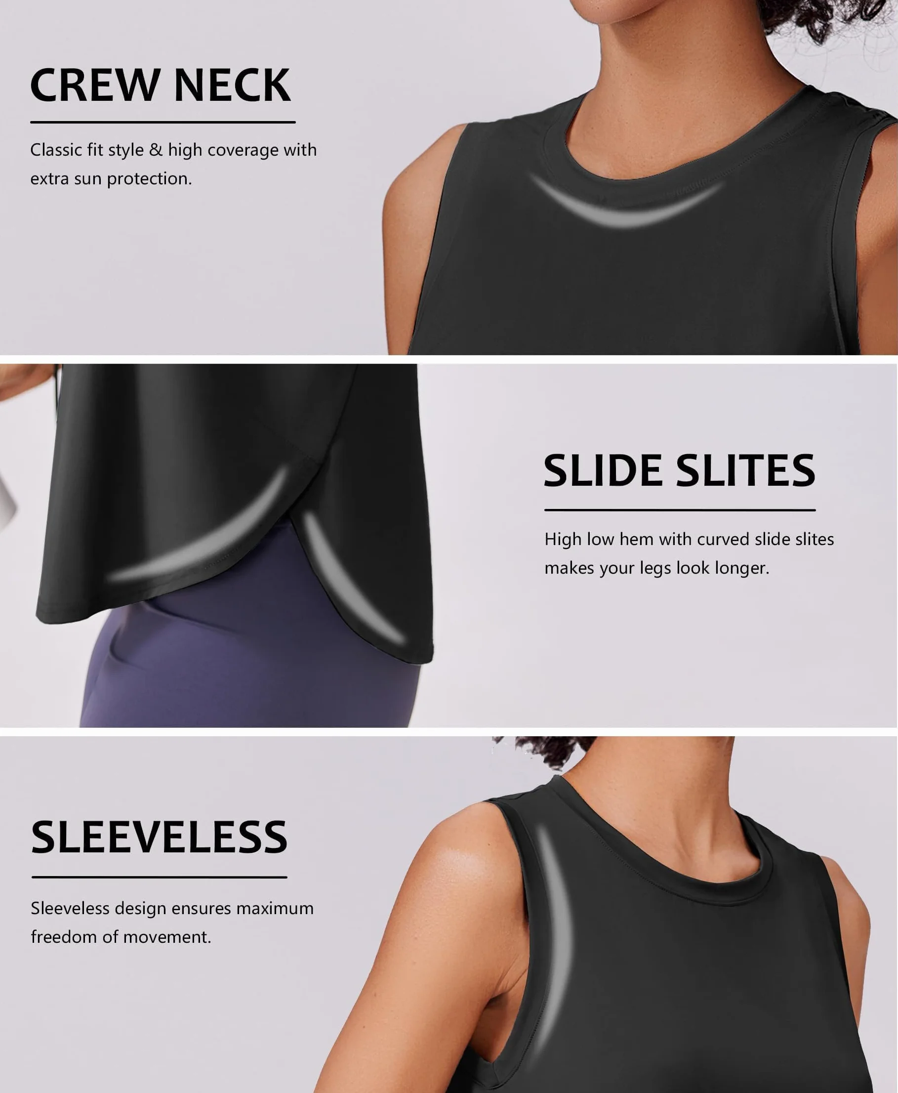 PINSPARK Camiseta Deportiva Sin Mangas Mujer UPF 50+ Protección Solar Yoga Tank Top Secado Rápido Ligero