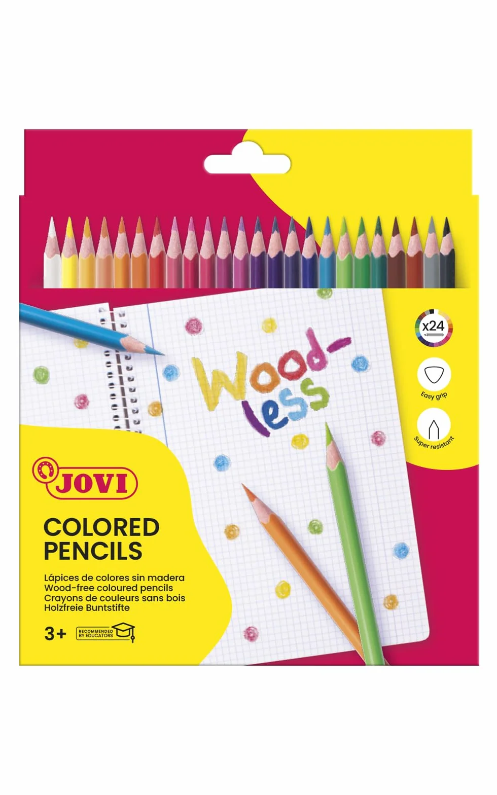 Jovi - Lápices de colores Woodless de 24 unidades Colores surtidos (734/24)