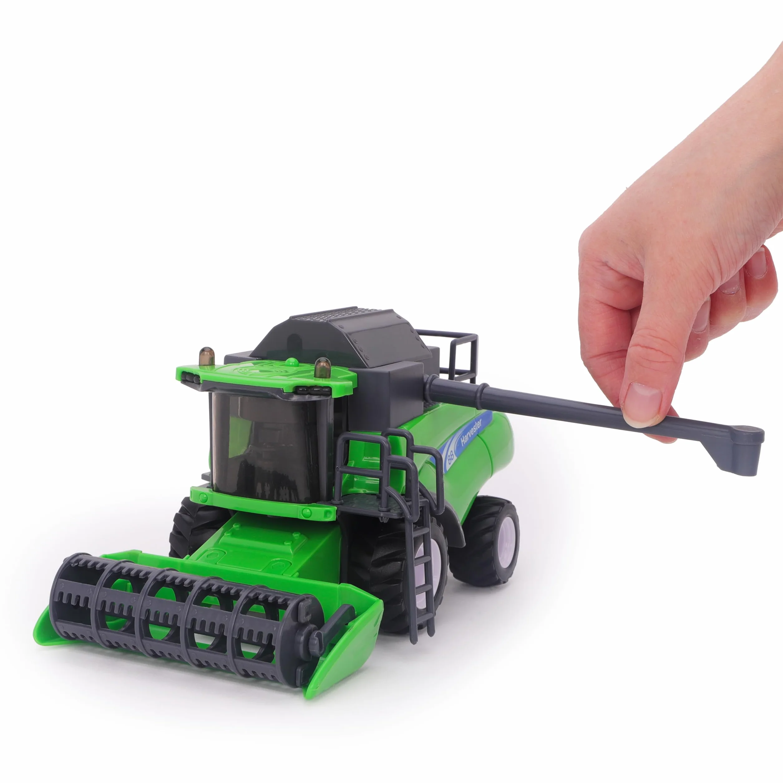 Toyland® 26cm (10”) Cosechadora de Juguete Verde a Escala 1:32 - Vehículo agrícola impulsado por fricción con Piezas móviles - Juego Interactivo para niños - Más de 3 años