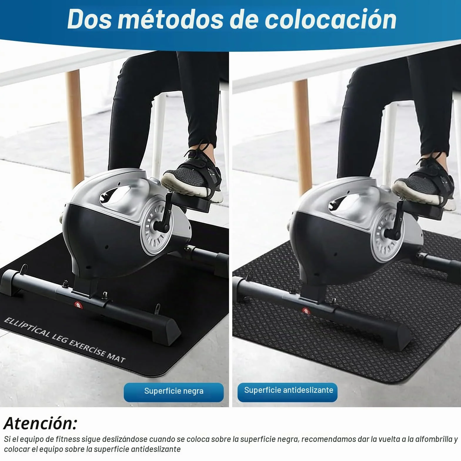 Alfombra de Gimnasio 60x40cm Antideslizante Antirruido Protección Suelo para Máquinas Cardio