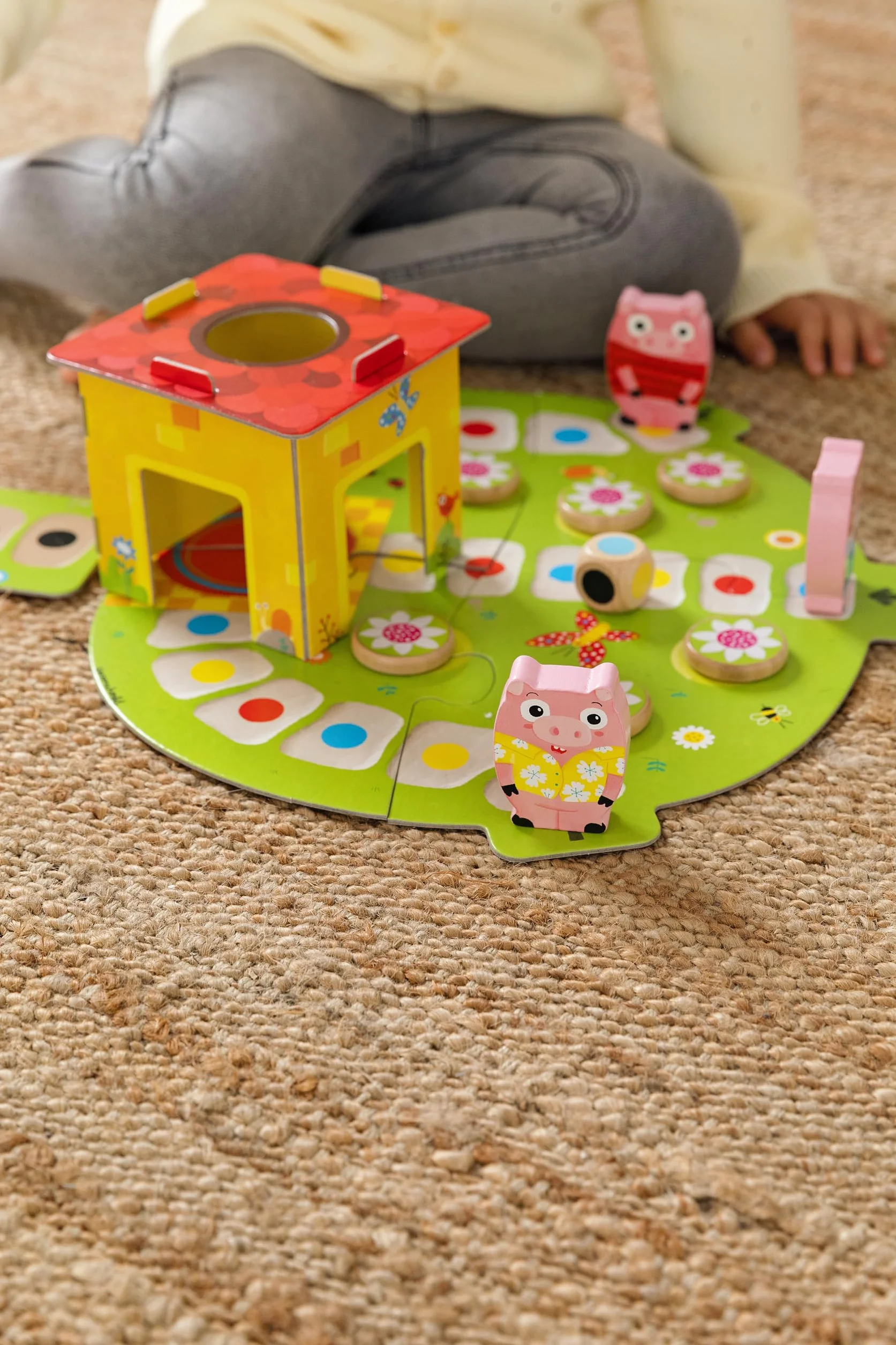 Goula Los 3 Cerditos Juego de Mesa Educativo Preescolar para Niños a Partir de 2 Años con Piezas de Madera y Tablero Puzle