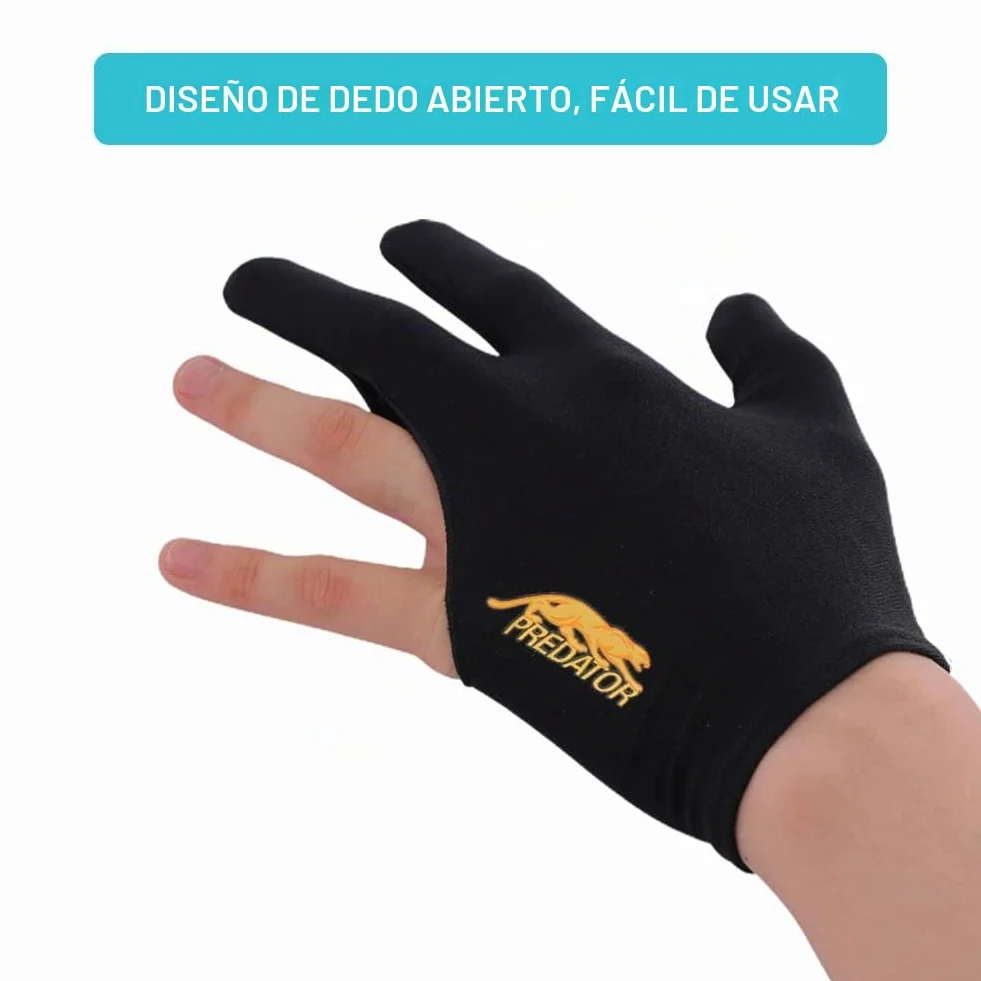 Tokaneit Guantes de billar con 3 dedos elásticos