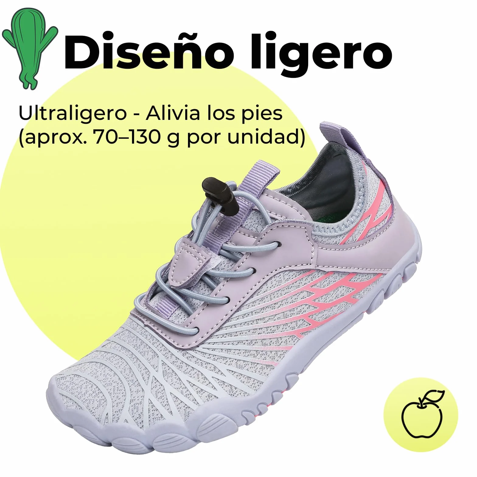 SAGUARO Zapatos descalzos para niños, secado rápido, transpirables, puntera ancha, talla 25-35