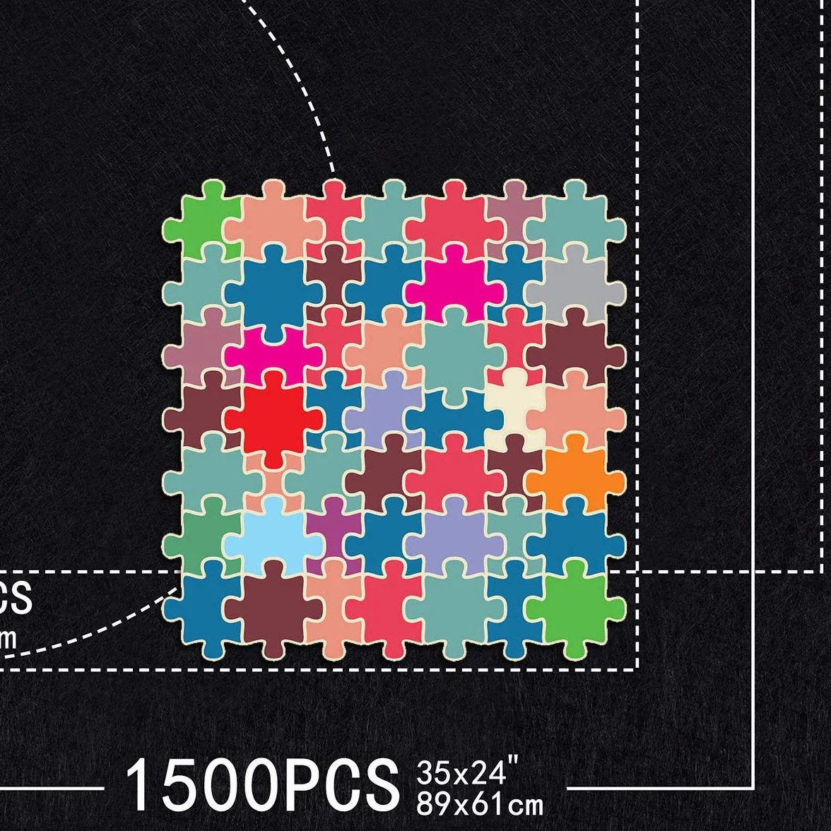 Queta Alfombra de puzzle para puzzle Puzzles Rollup, alfombrilla de puzzle Jigsaw Puzzle Roll Mat Alfombra de almacenamiento enrollable para puzzles con cordón Bolsa de almacenamiento, para hasta 1500