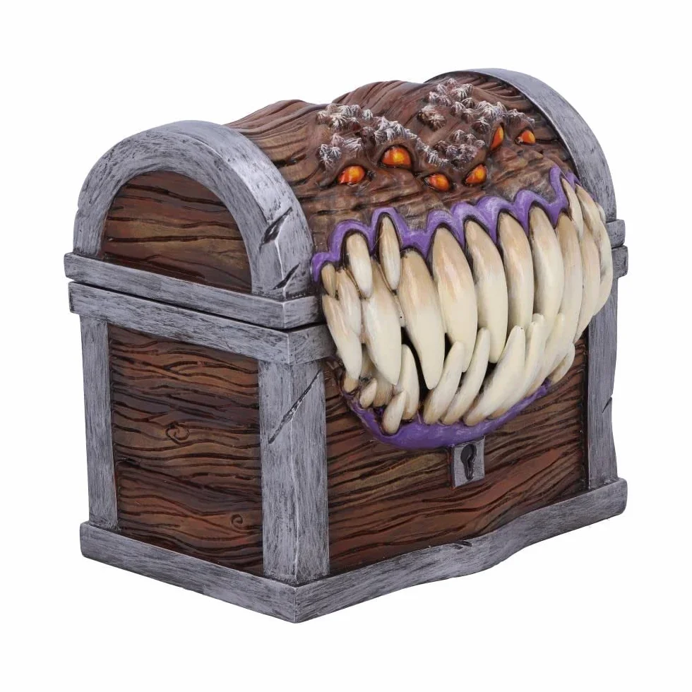 Nemesis Now Dungeons & Dragons - Caja de Almacenamiento de Dados de imitación, 11,3 cm, Resina, marrón, Producto Oficial de D&D, Caja de Dados de Personajes Mimic, fundida en la Mejor Resina, Pintada