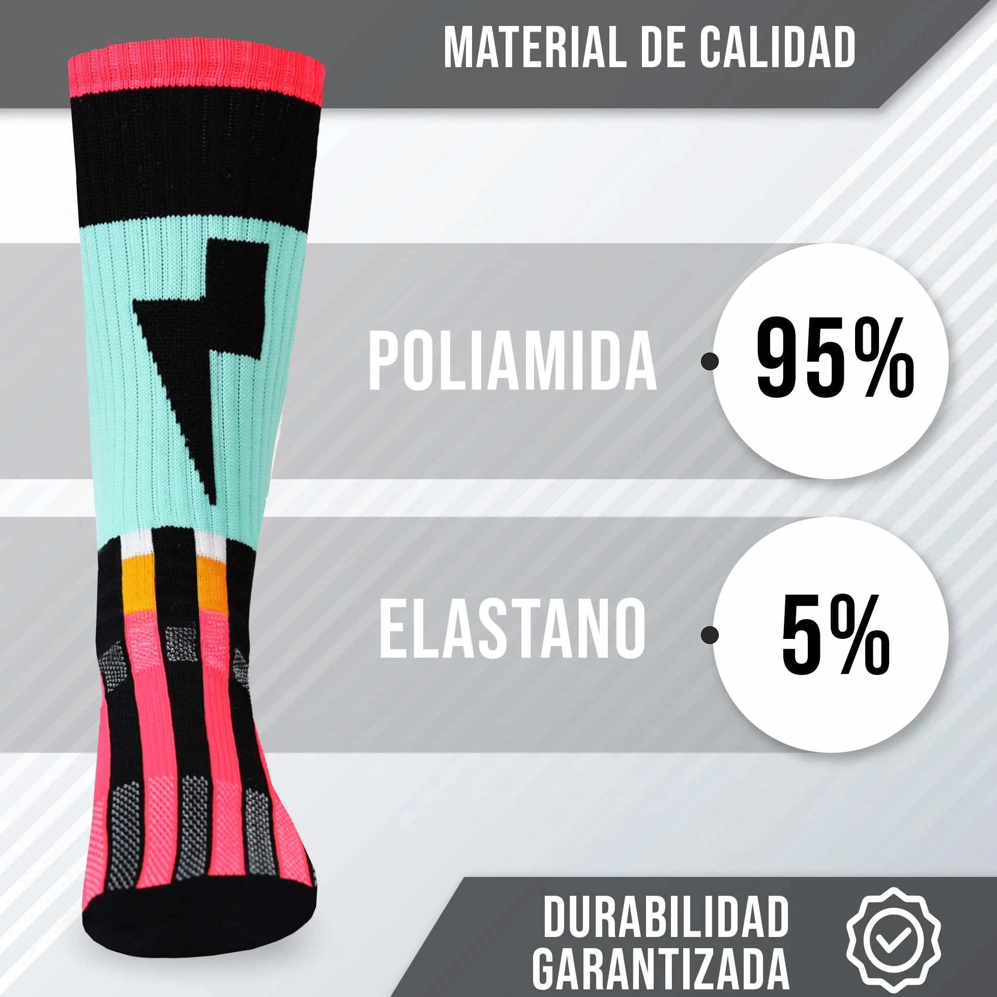 Calcetines de Deporte sin Costuras para Hombre y Mujer - Largos para Ciclismo, Running y Pádel
