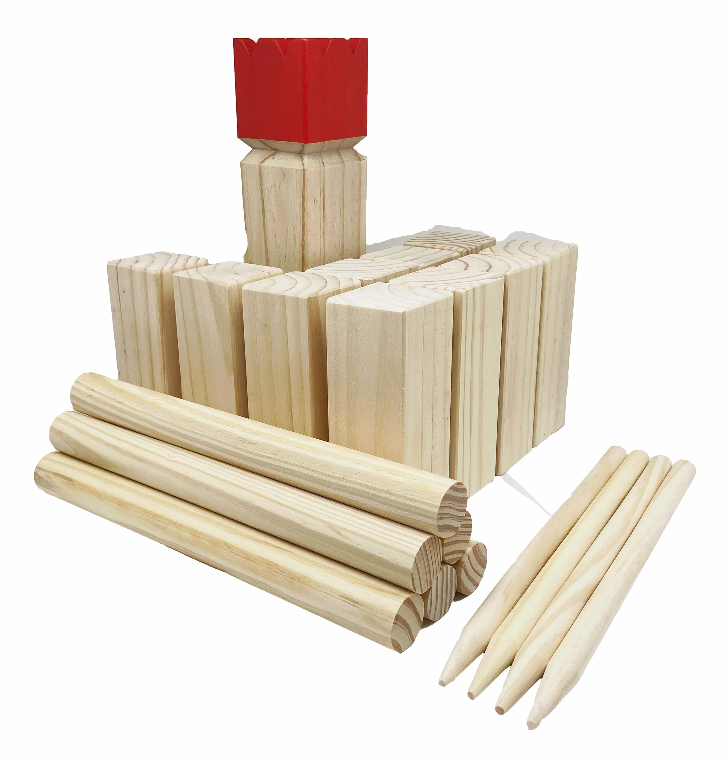 GICO Kubb, Juego Vikingo - Diversión al Aire Libre en Madera de Primera Calidad con Bolsa de Transporte 3263