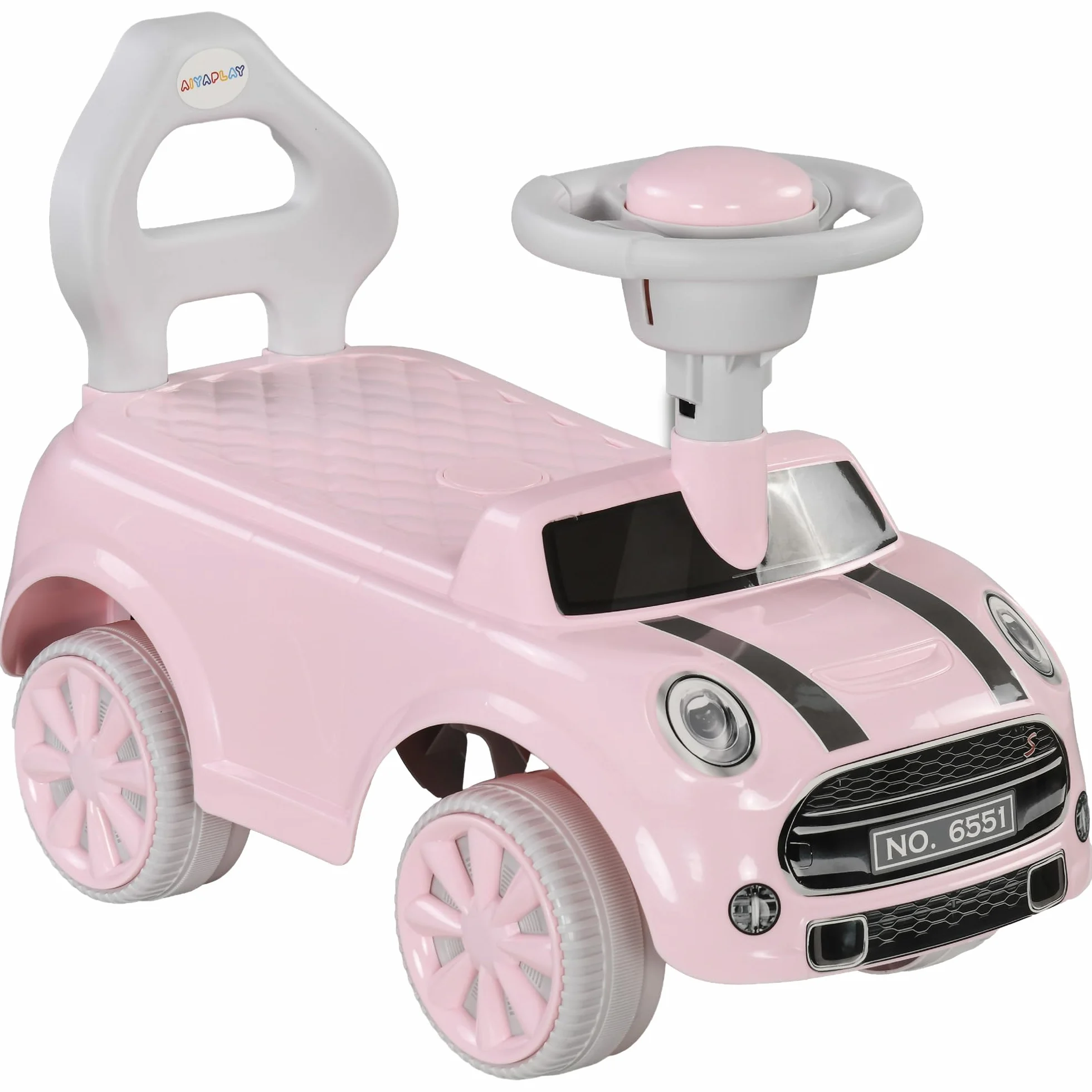 AIYAPLAY Correpasillos para Bebés de 18 a 36 Meses Coche Correpasillos con Volante Bocina y Sistema de Antivuelco Carga 25 kg 53x25x35 cm Rosa