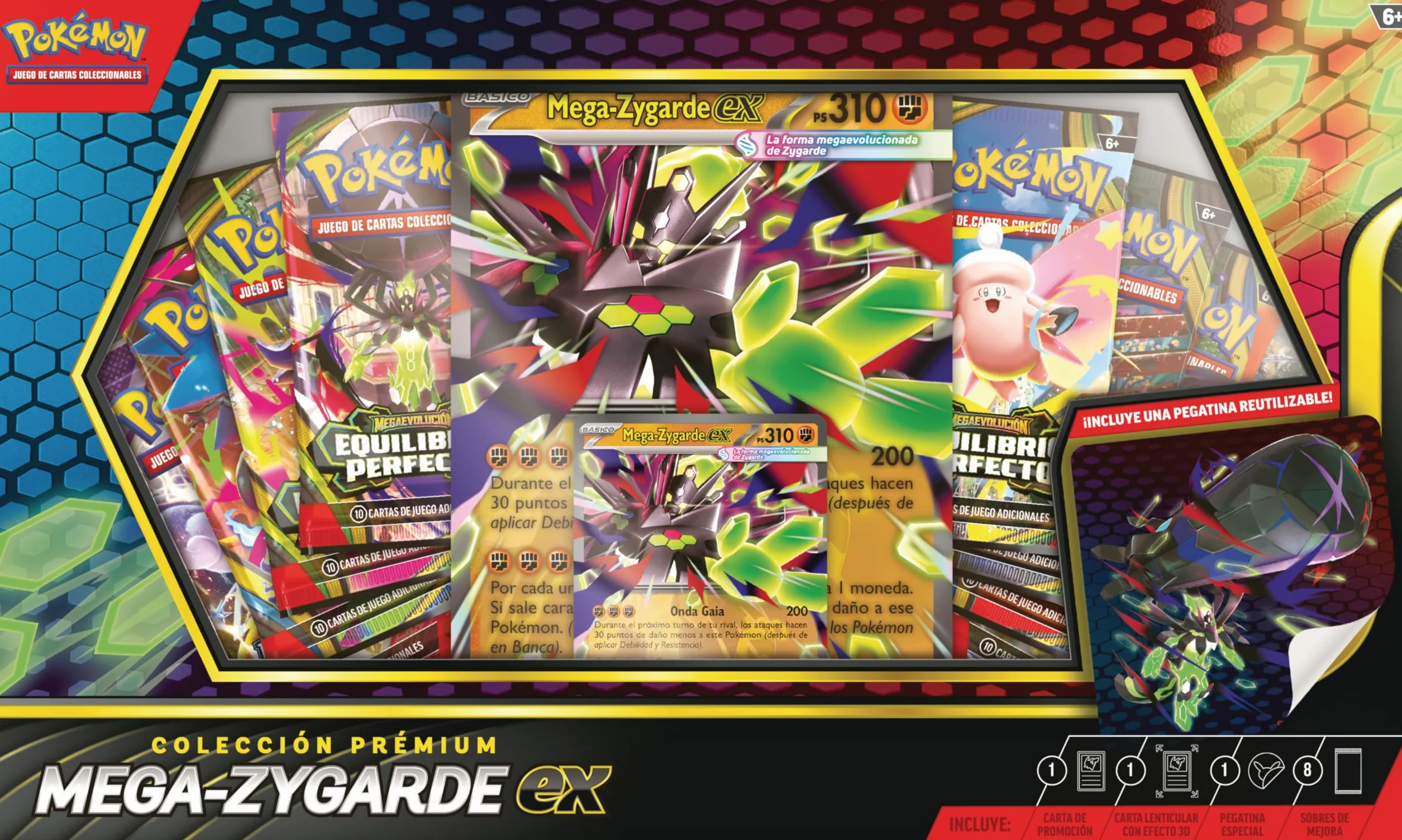 Pokémon Colección prémium Mega-Zygarde ex Carta promoción Gran tamaño 3D Pegatina Sobres Mejora