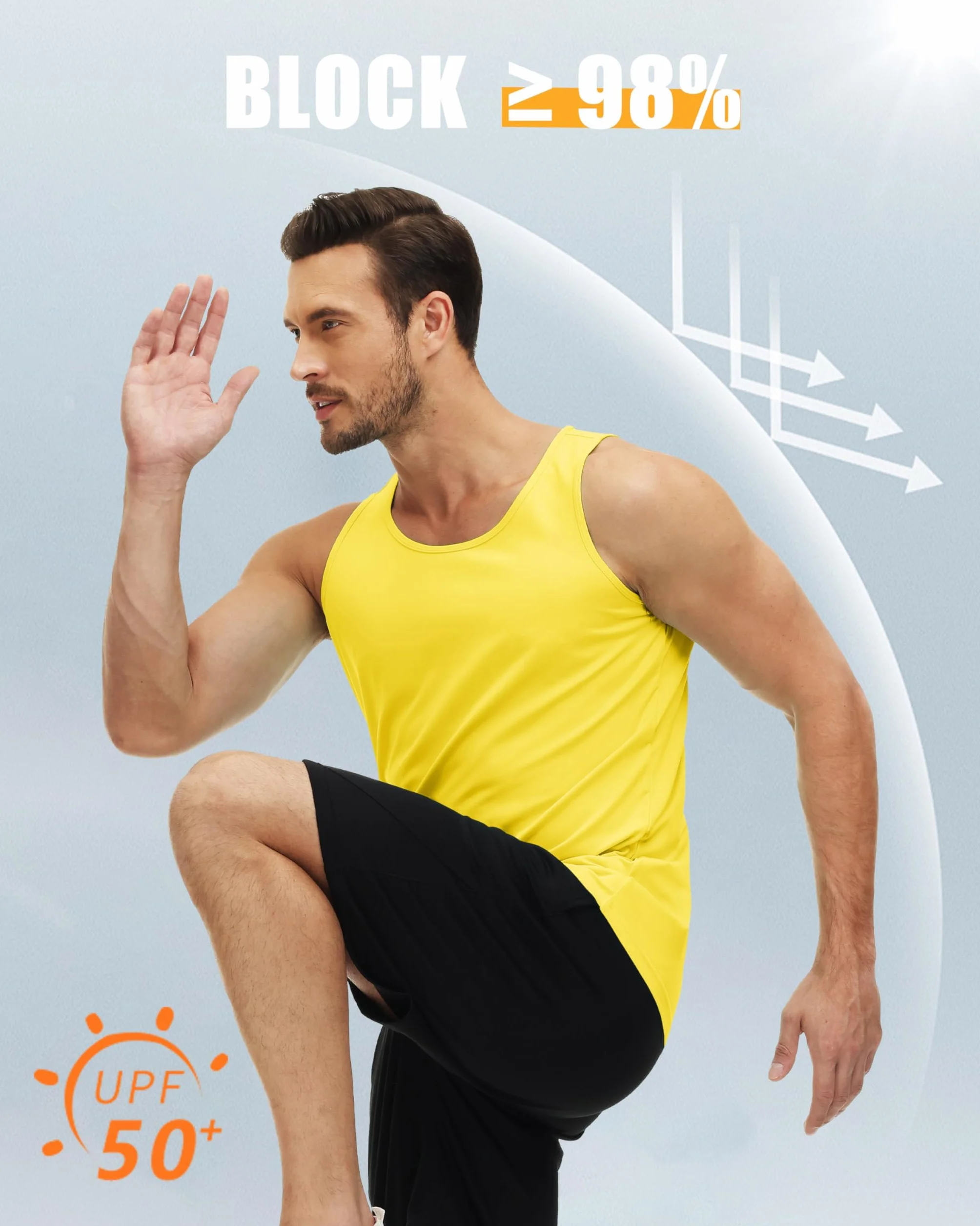 MAGCOMSEN Camiseta sin Mangas Hombre Running UPF 50+ Secado Rápido Ropa Deportiva Gimnasio
