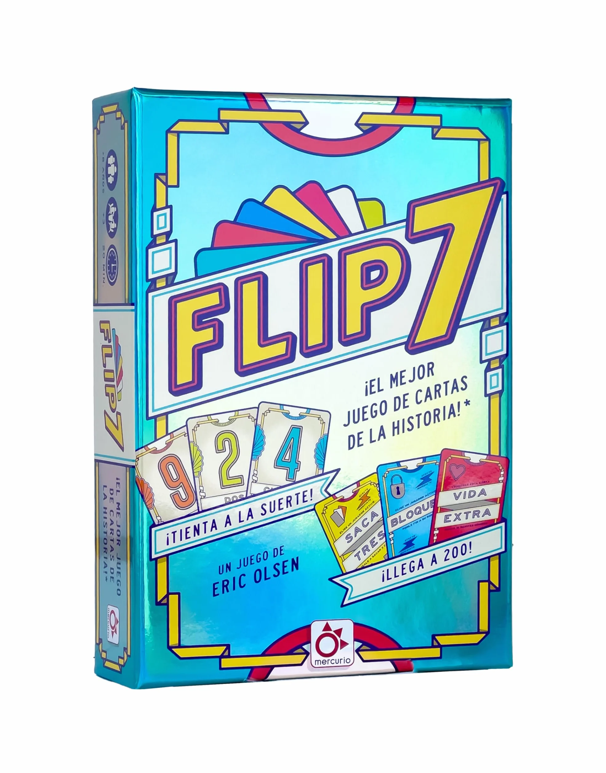 Mercurio - Flip 7 | Juego de Cartas Estratégico y Divertido | Reta tu Suerte y Tu Astucia | para Adultos y Niños +8 Años | Ideal para Fiestas, Familia y Amigos | 20 Minutos de Diversión