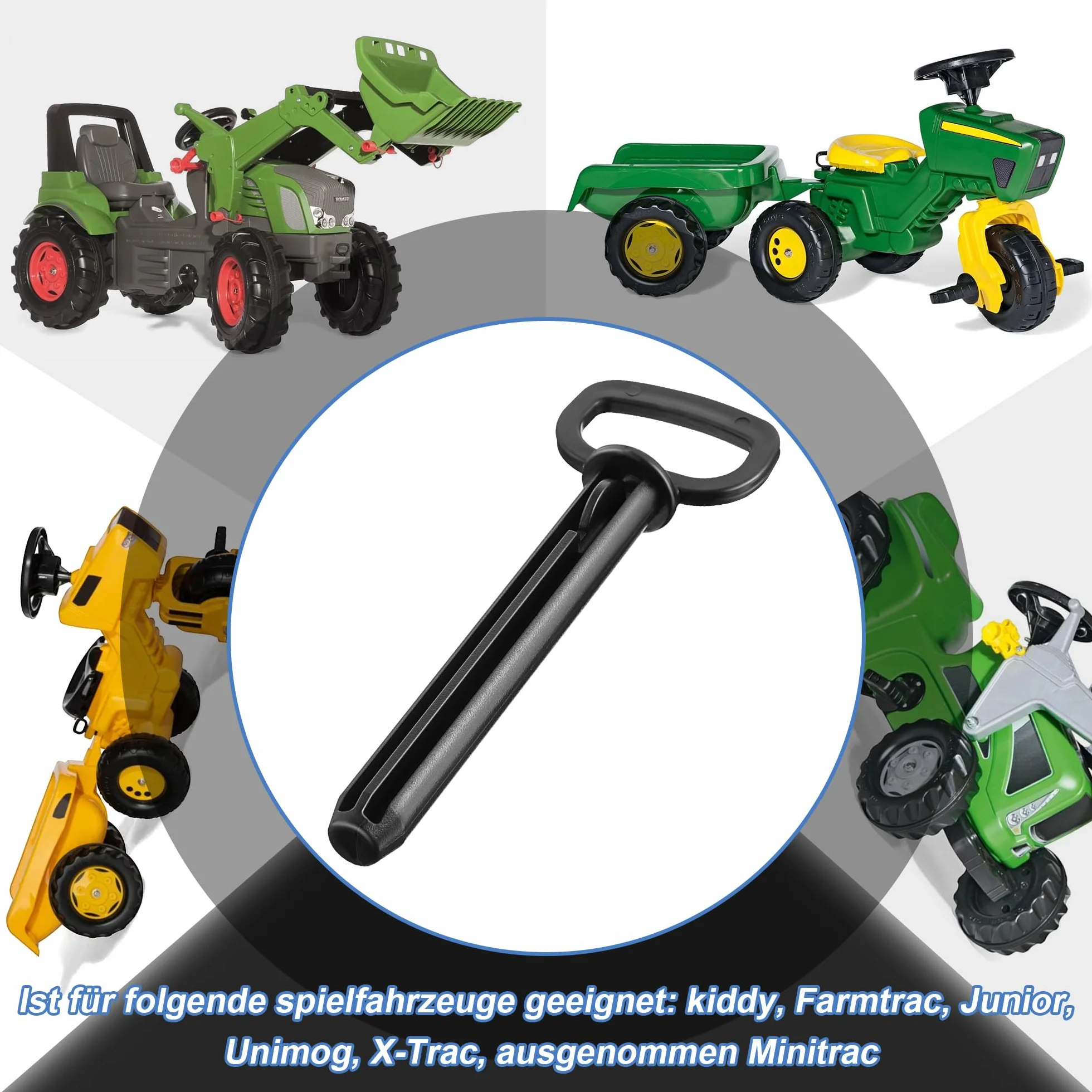 Enhon 3 Stück Toys Kupplungsbolzen Car Zubehör für Traktoren Zubehör für Trettraktoren Zum Anhängen Von Trailern, Zubehör für Kinderfahrzeuge, Schwarz Hochwertiger Kunststoff