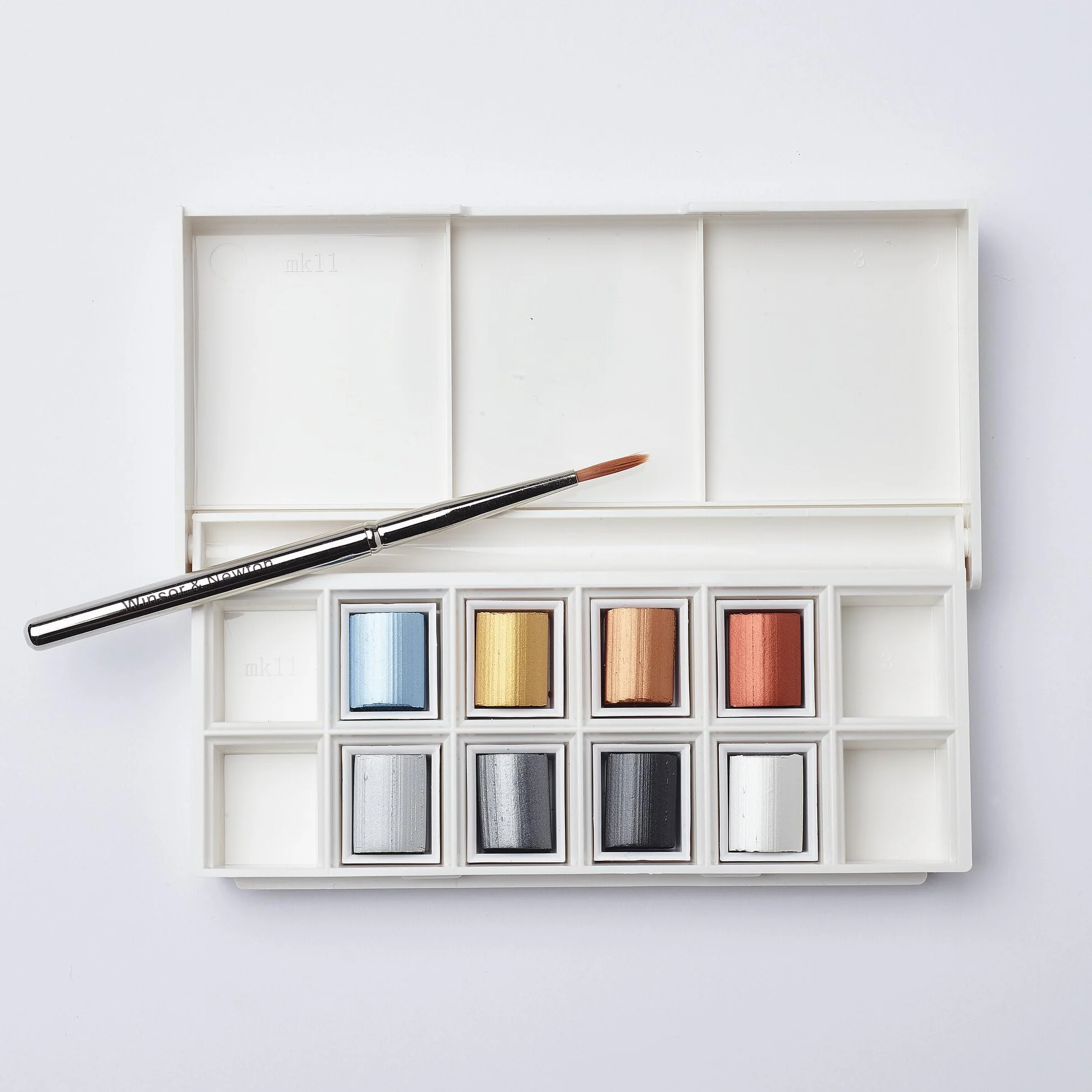 Winsor & Newton Acuarela Cotman Metallics - Set de 8 medio godets con colores metálicos