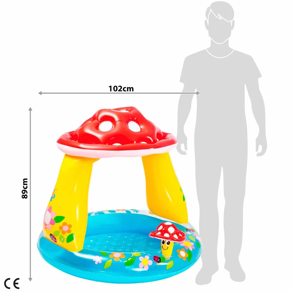 Intex Piscina Bebé con Parasol 102 x 102 x 89 cm Multicolor