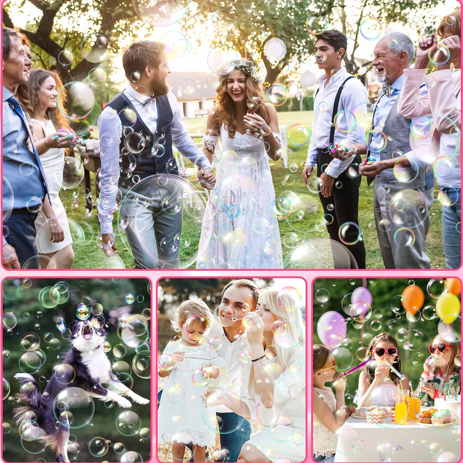 60 Pompas de Jabón para Bodas Burbuja, Pompas de Jabon Boda Blanco, Pomperos Boda, con Mango en Forma de Corazón y Estrella para Bodas, Bautizos, Cumpleaños, San Valentín