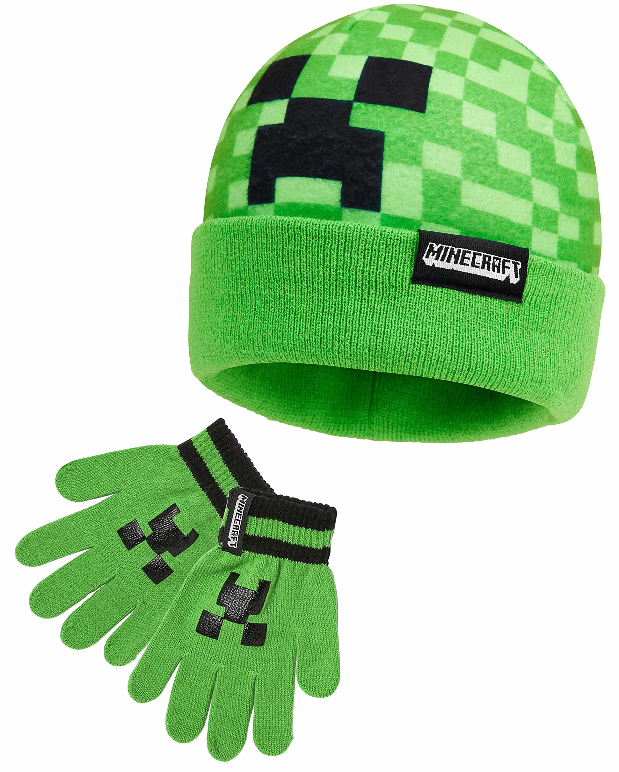 Minecraft Gorro Invierno Sombrero Pescador Set Gorro Guantes Braga Cuello Accesorios 6-14 Años