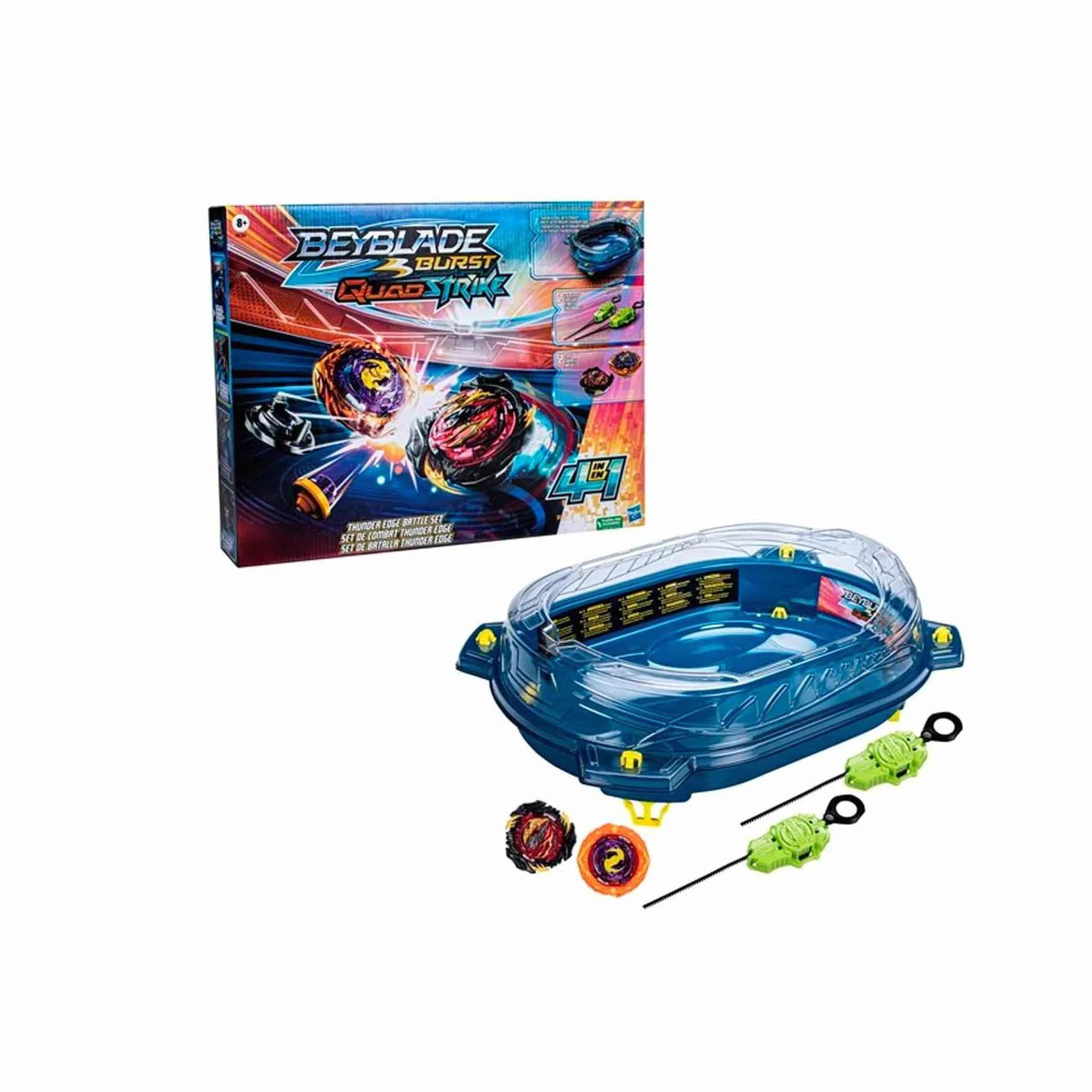 Beyblade Burst QuadStrike Thunder Edge Set de Batalla con Beystadium, 2 Tops y 2 Lanzadores