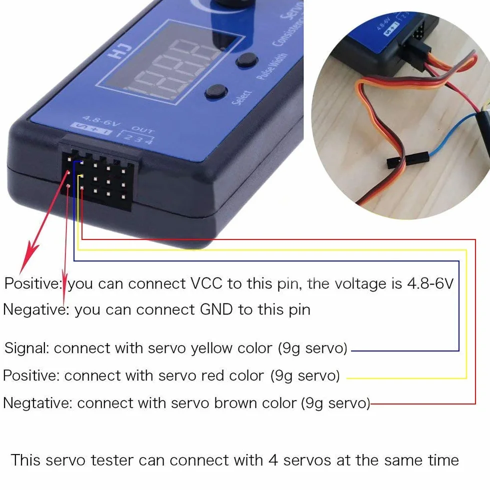 DollaTek Digital Servo Tester, Controlador de Velocidad del comprobador de consistencia ESC para RC Helicóptero Avión Coche Motor Acelerador Pantalla