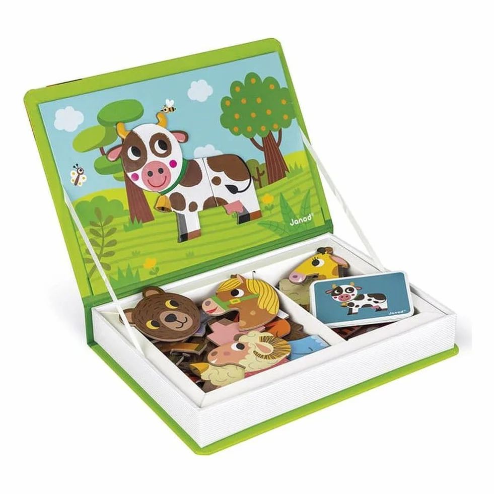 Janod - Magneti'Book Animales - Juego Educativo Magnético de 30 Piezas - Desarrolla la Motricidad Fina y la Imaginación - A Partir de 3 Años, J02723