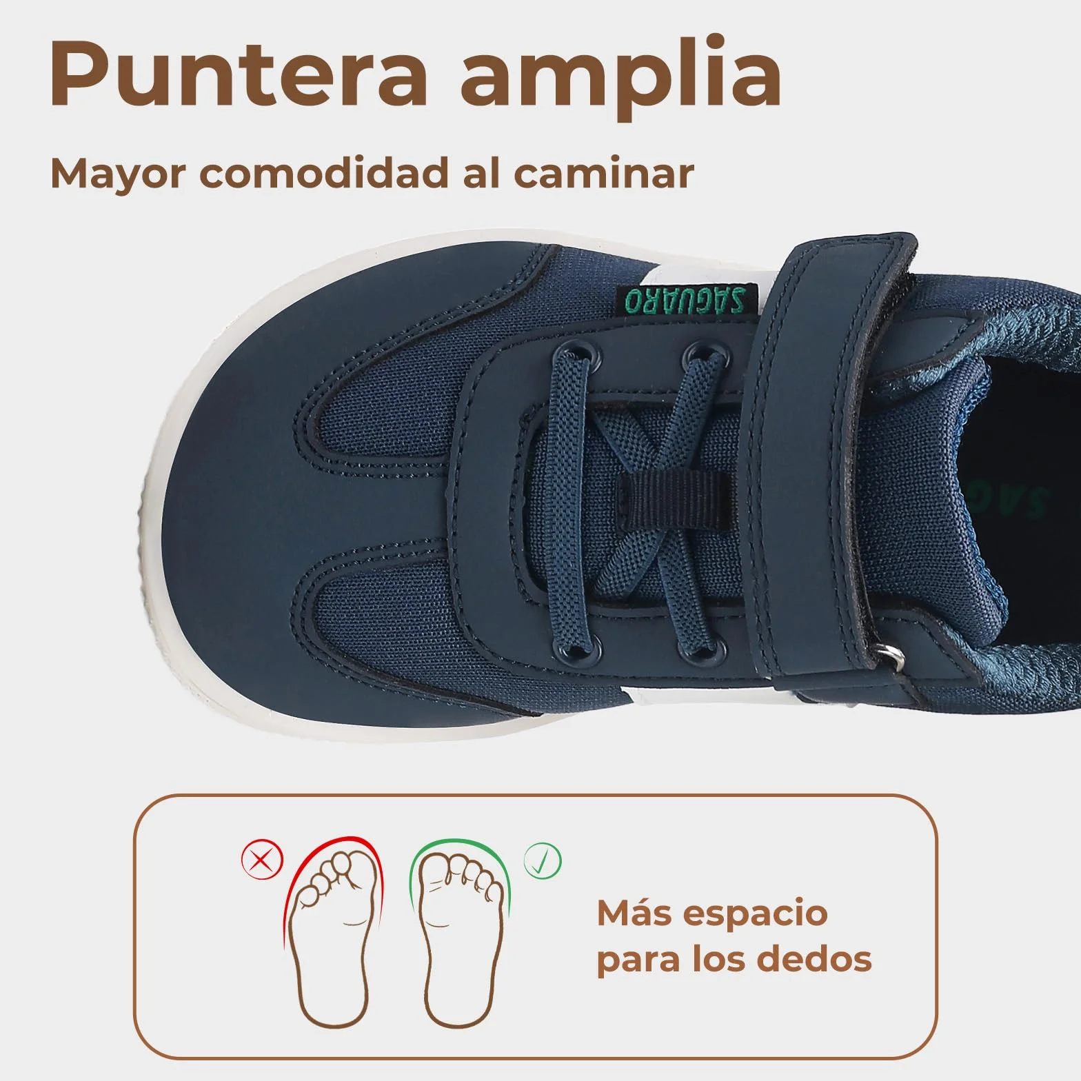 SAGUARO Zapatillas Barefoot Casual Niños Calzado Respetuoso con Suela Plana y Puntera Ancha,Gr.25-35