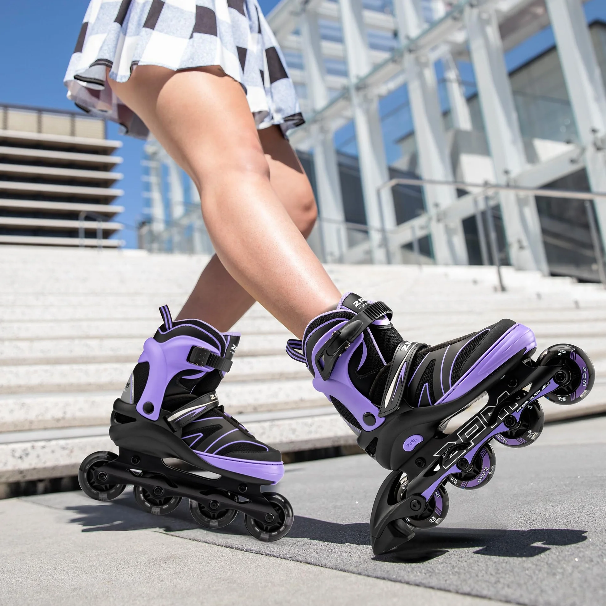 2PM SPORTS Regulable Patines en línea para niños y niñas con Ruedas de PU 82A