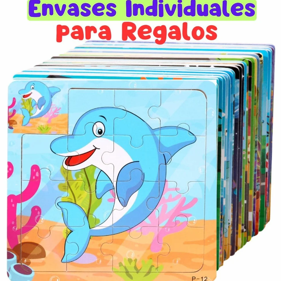 Puzzles Niños de Madera 18 PCS, Regalos Cumpleaños, Mini Juegos, Sorpresas, Envase Individuales