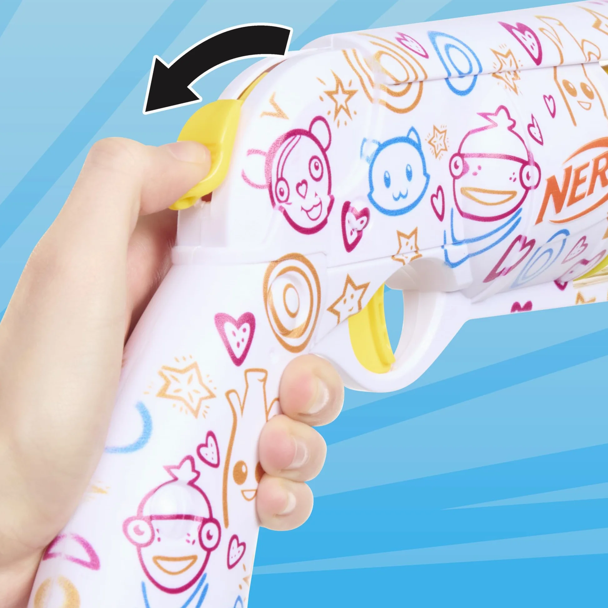 Nerf Fortnite Frenz 4 Ever Blaster, código de bonificación para desbloquear Frenz 4 Ever Wrap en el Juego, 6 Dardos Elite, Tambor de 6 Dardos, Regalos de Fortnite